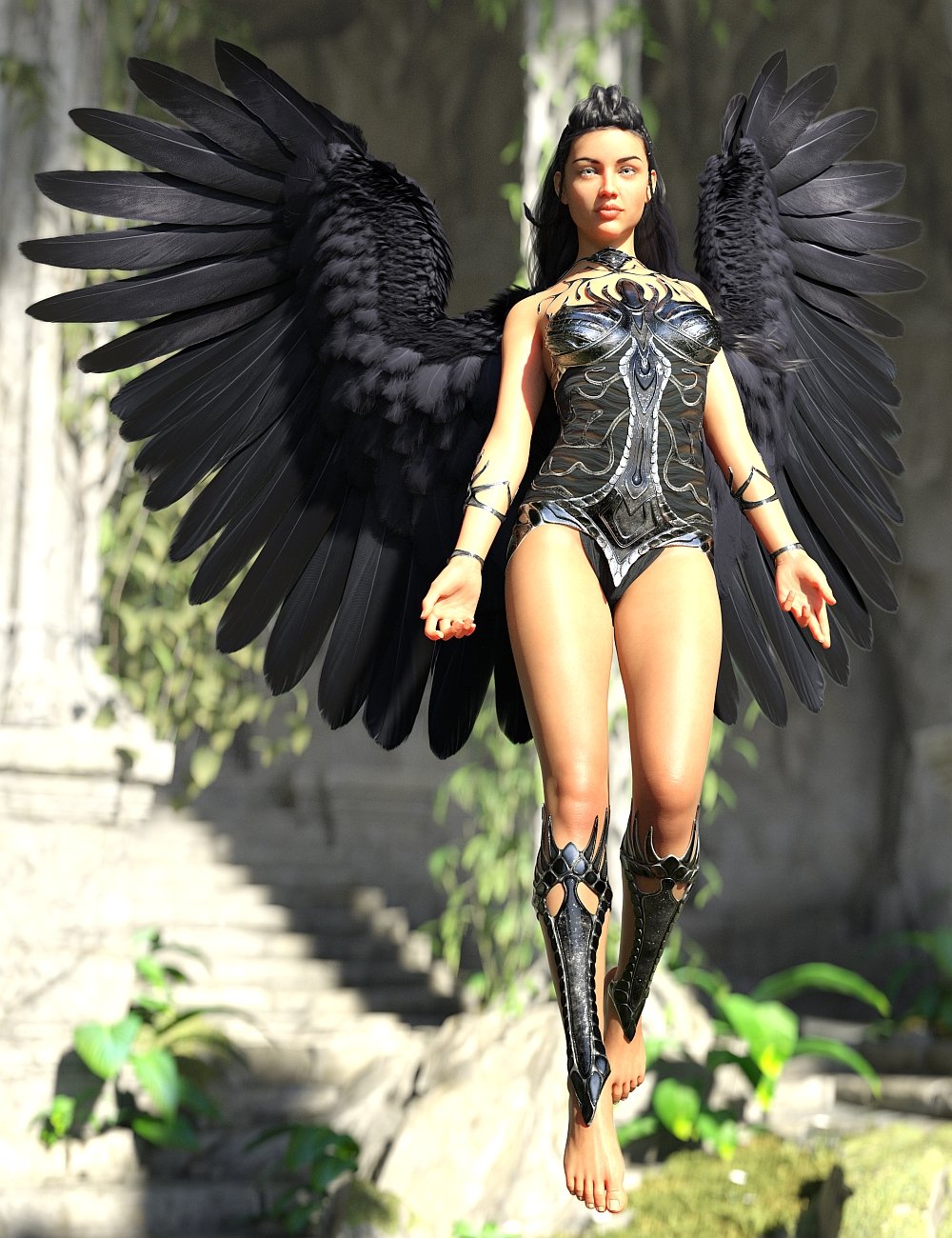 Crow's Wings for Genesis 9 by: Arki, 3D Models by Daz 3D