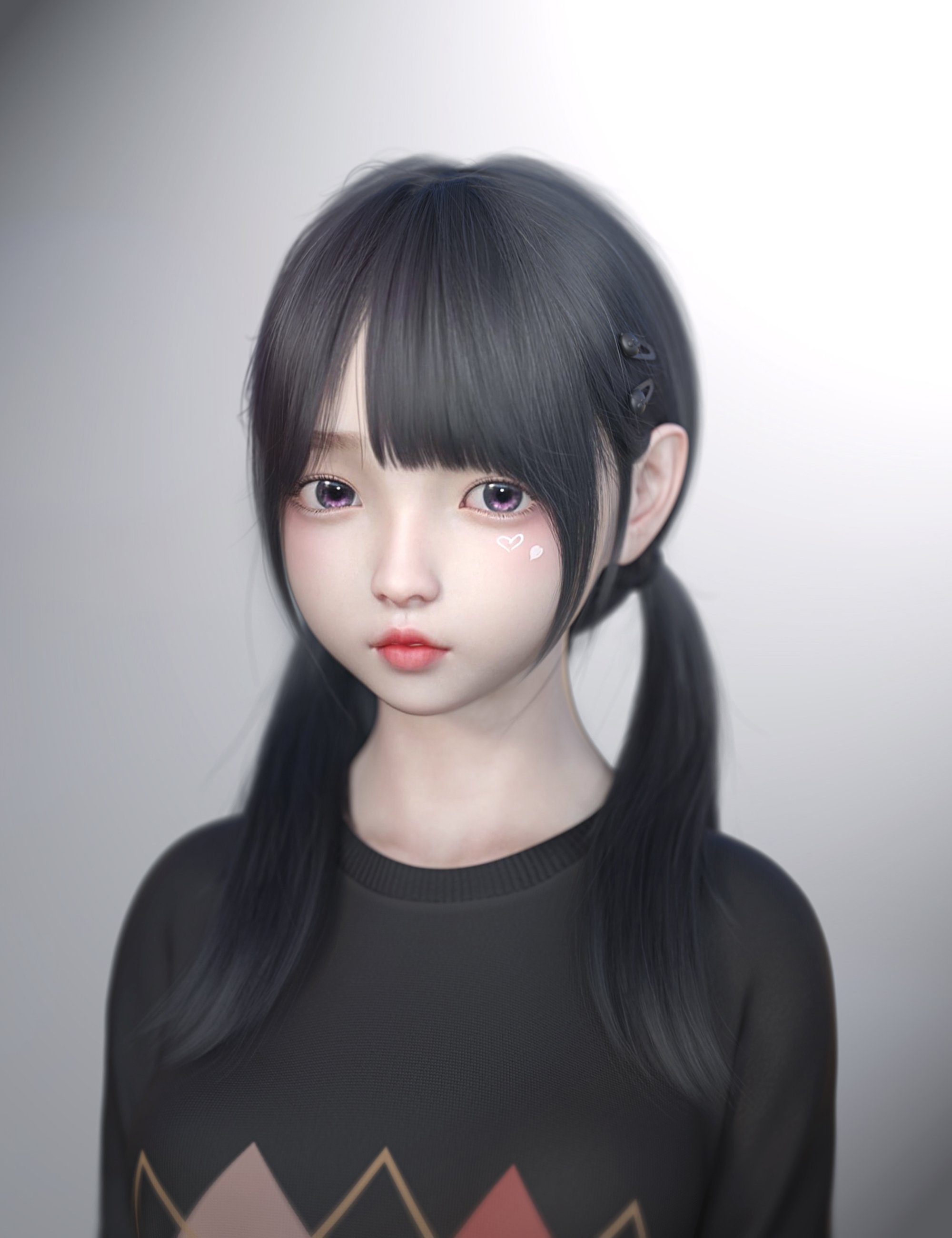 SU Cute Double Ponytail for Genesis 8 and 8.1 Females by: Sue Yee, 3D Models by Daz 3D