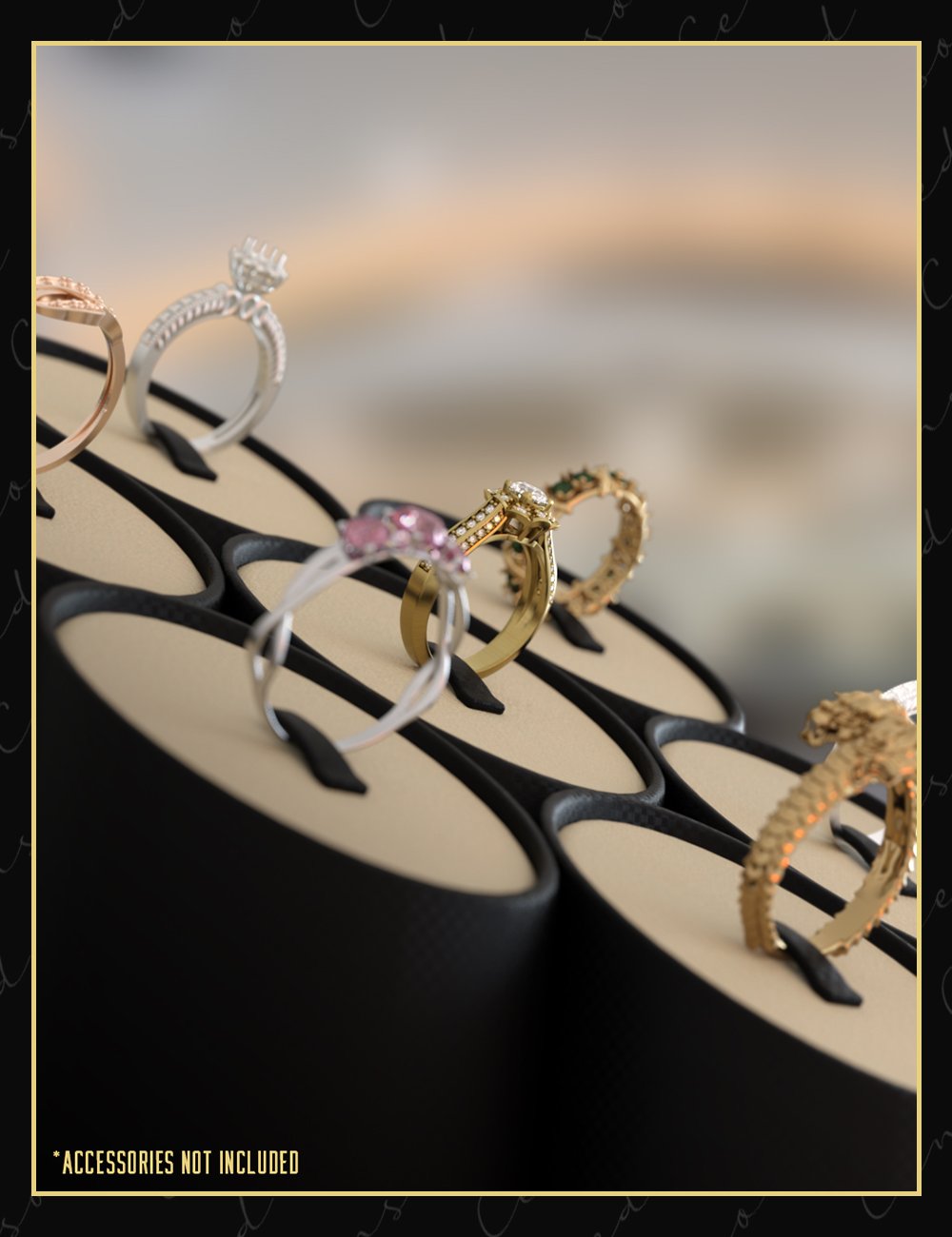 Modern Jewelry Display Props by: Censored, 3D Models by Daz 3D
