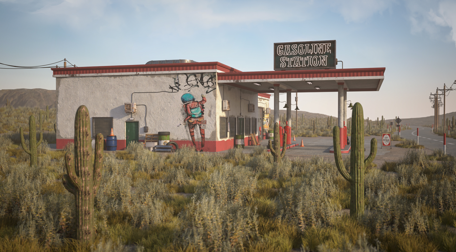 Wild Gas Station Wild Gas Station by: 3dLab, 3D Models by Daz 3D