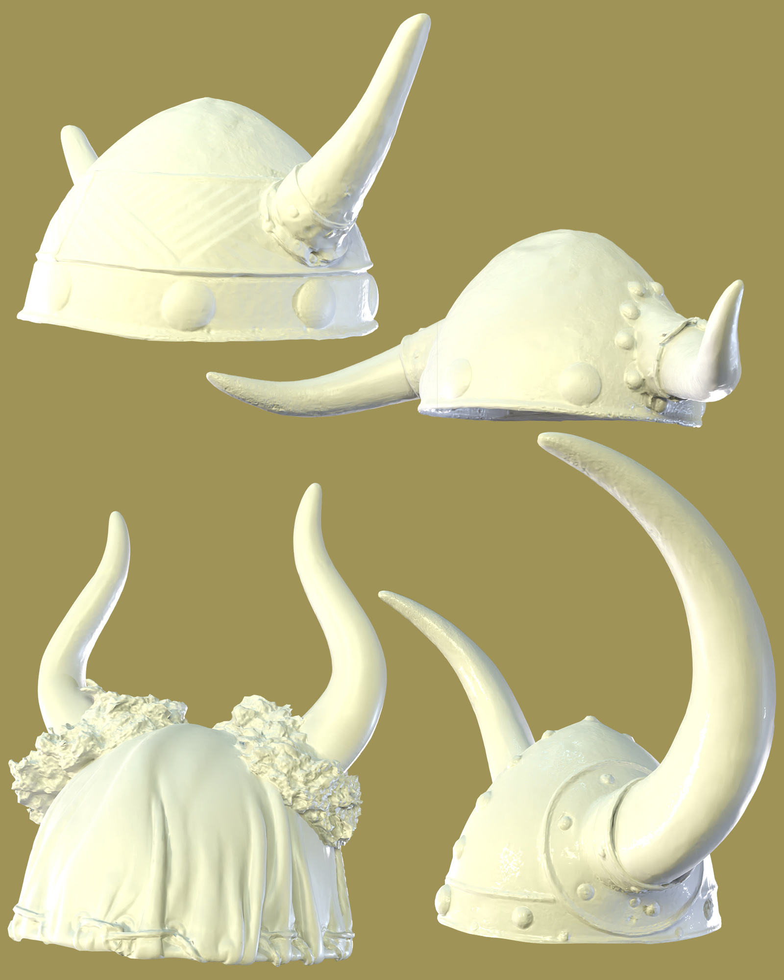 Warrior's Horn Helmets for Genesis 8 by: Polygonal Miniatures, 3D Models by Daz 3D