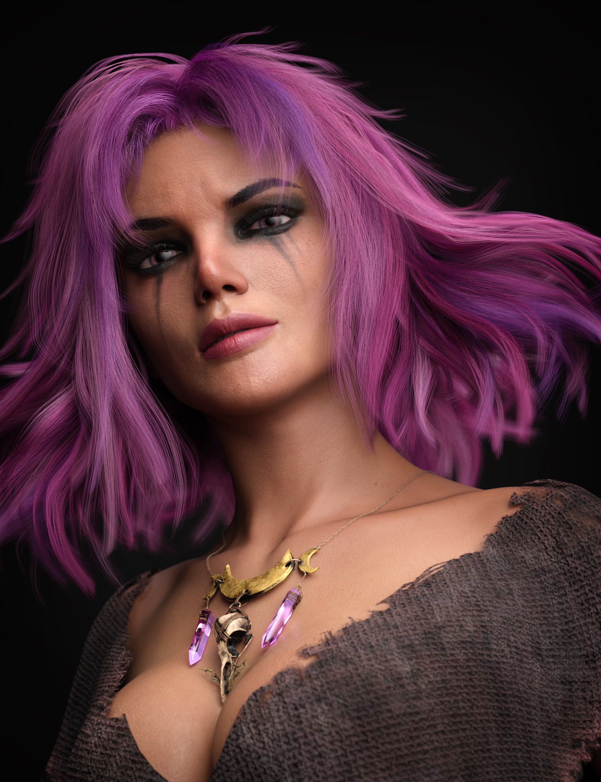 dForce Flightful Hair for Genesis 3, 8, and 8.1 Females by: chevybabe25, 3D Models by Daz 3D