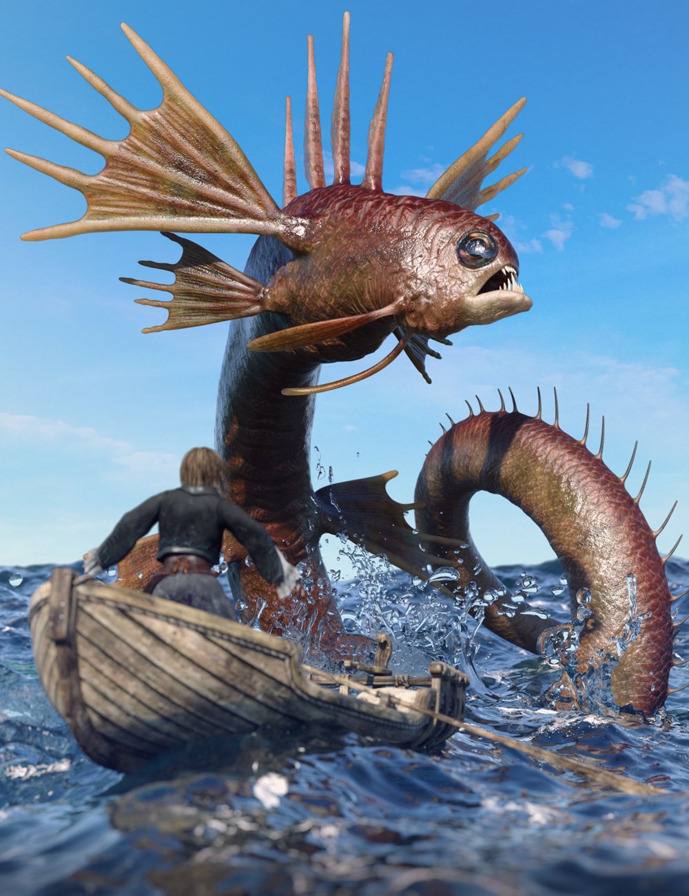 EArkham's ZWorld Ocean Sea Serpent by: E-Arkham, 3D Models by Daz 3D