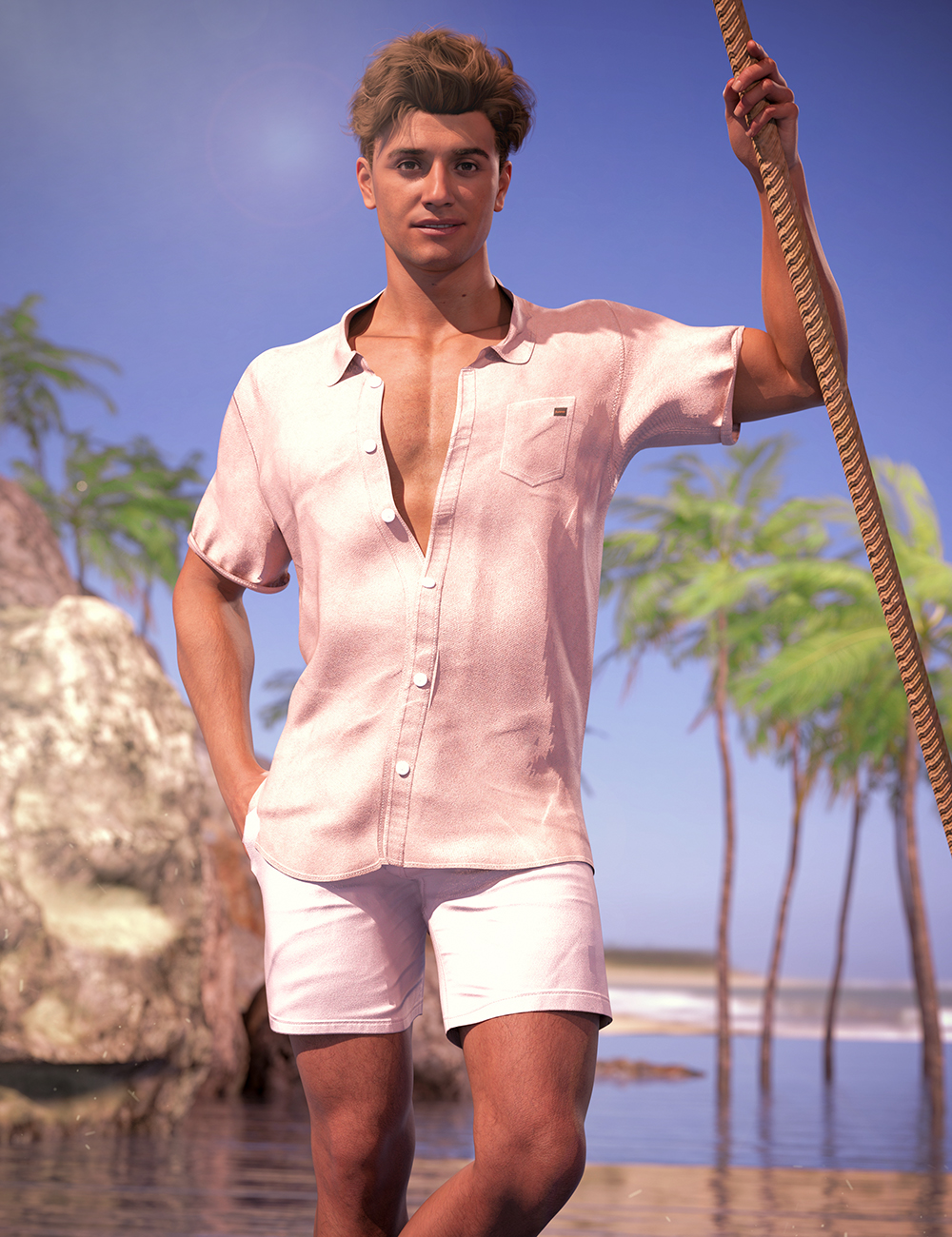 Sunny Road dForce Outfit for Genesis 9 by: fefecoolyellow, 3D Models by Daz 3D