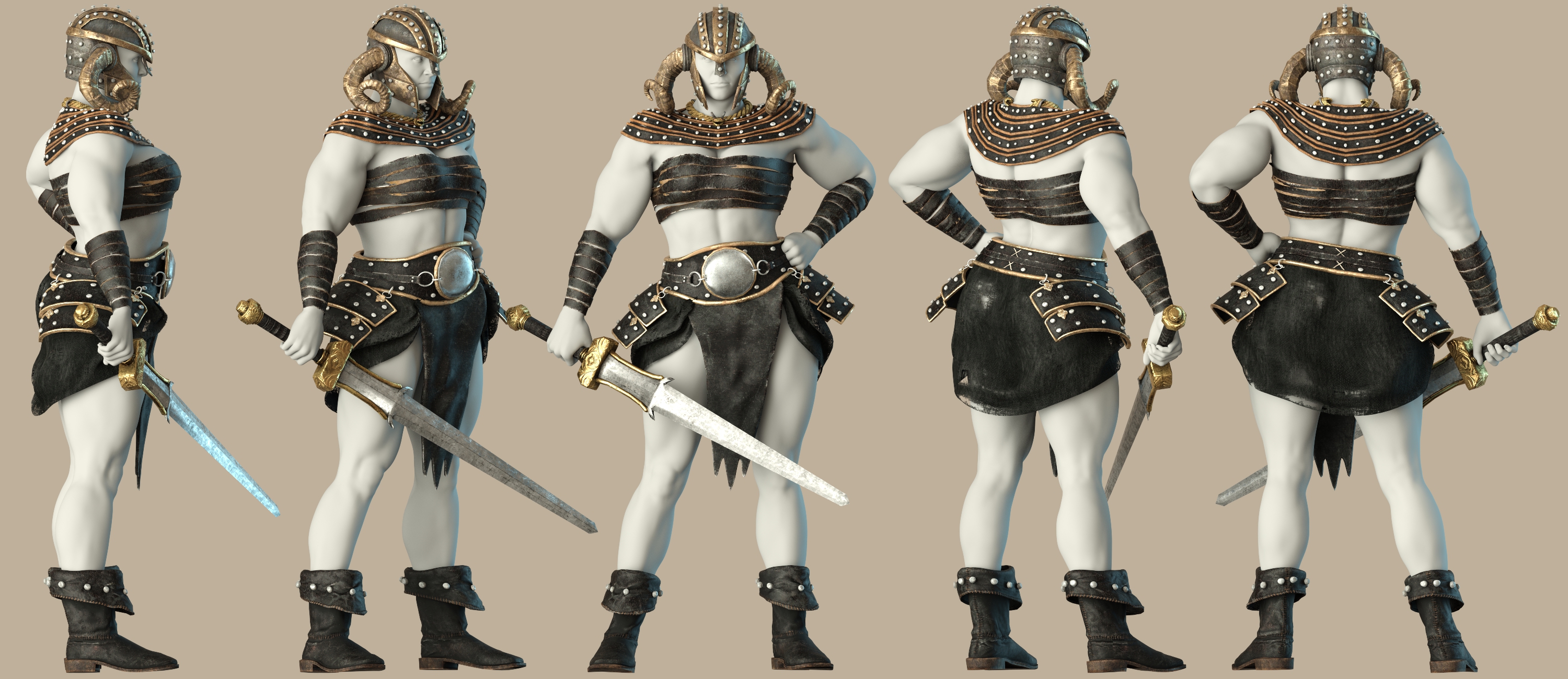 Primitive Fantasy Warrior Outfit For Genesis 9 Daz 3d