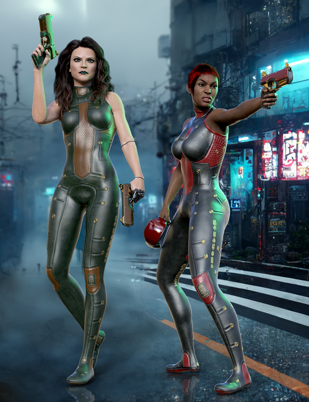 Cyberpunk Enforcer for Genesis 8 and 8.1 Females by: midnight_stories, 3D Models by Daz 3D