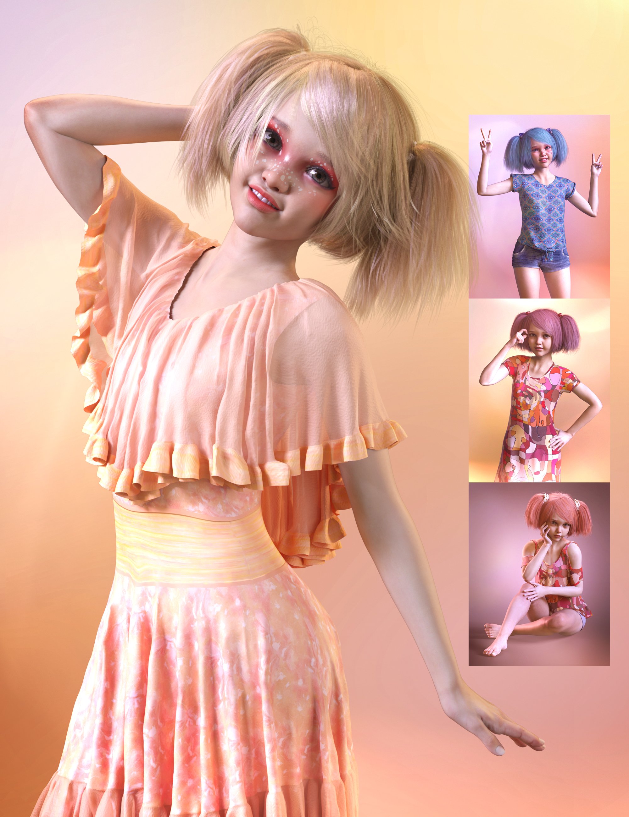 Cute as a Doll Bundle by: , 3D Models by Daz 3D
