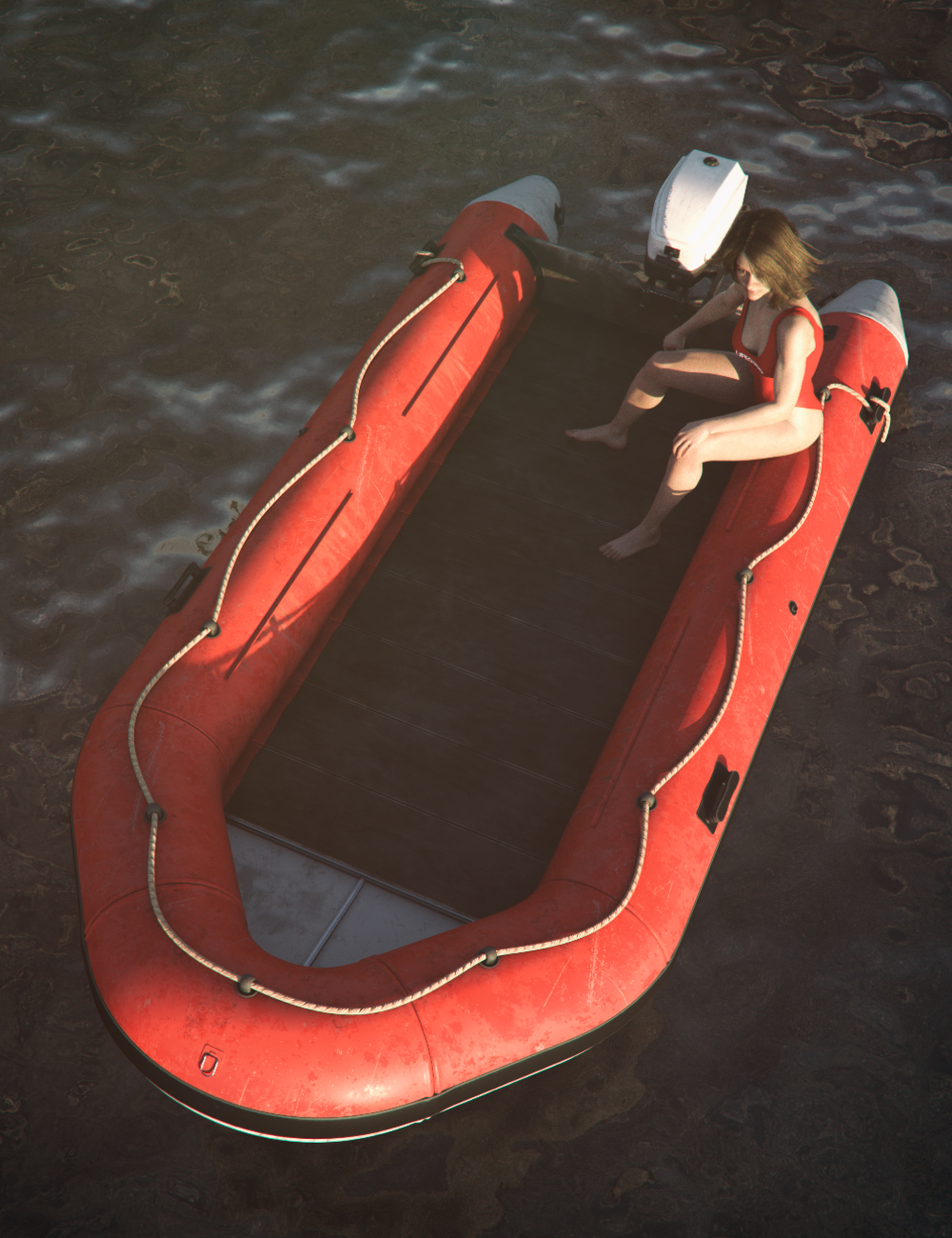 Motorized Inflatable Boat by: Mely3D, 3D Models by Daz 3D