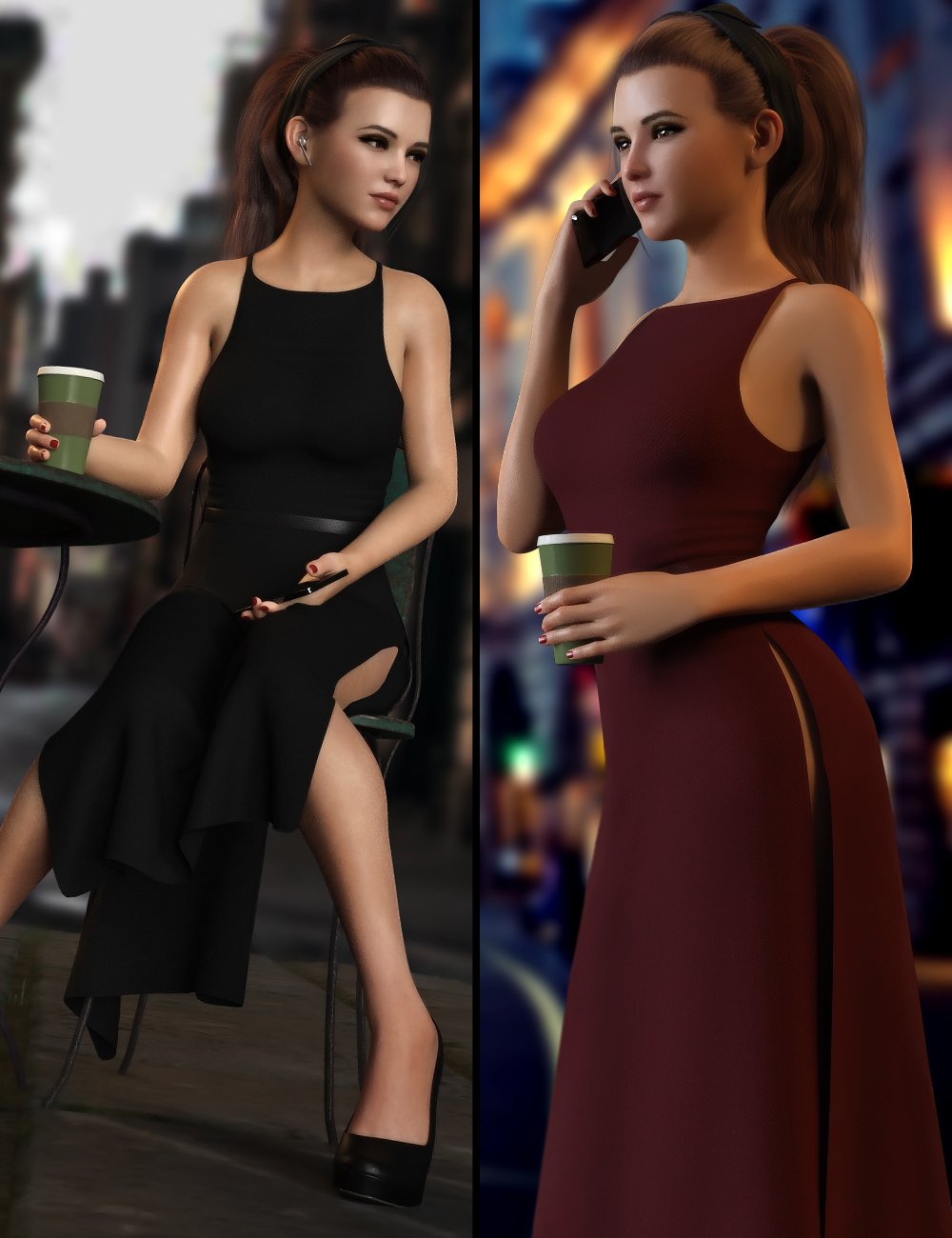 dForce Rush Hour Outfit for Genesis 8 and 8.1 Females by: Mytilus, 3D Models by Daz 3D