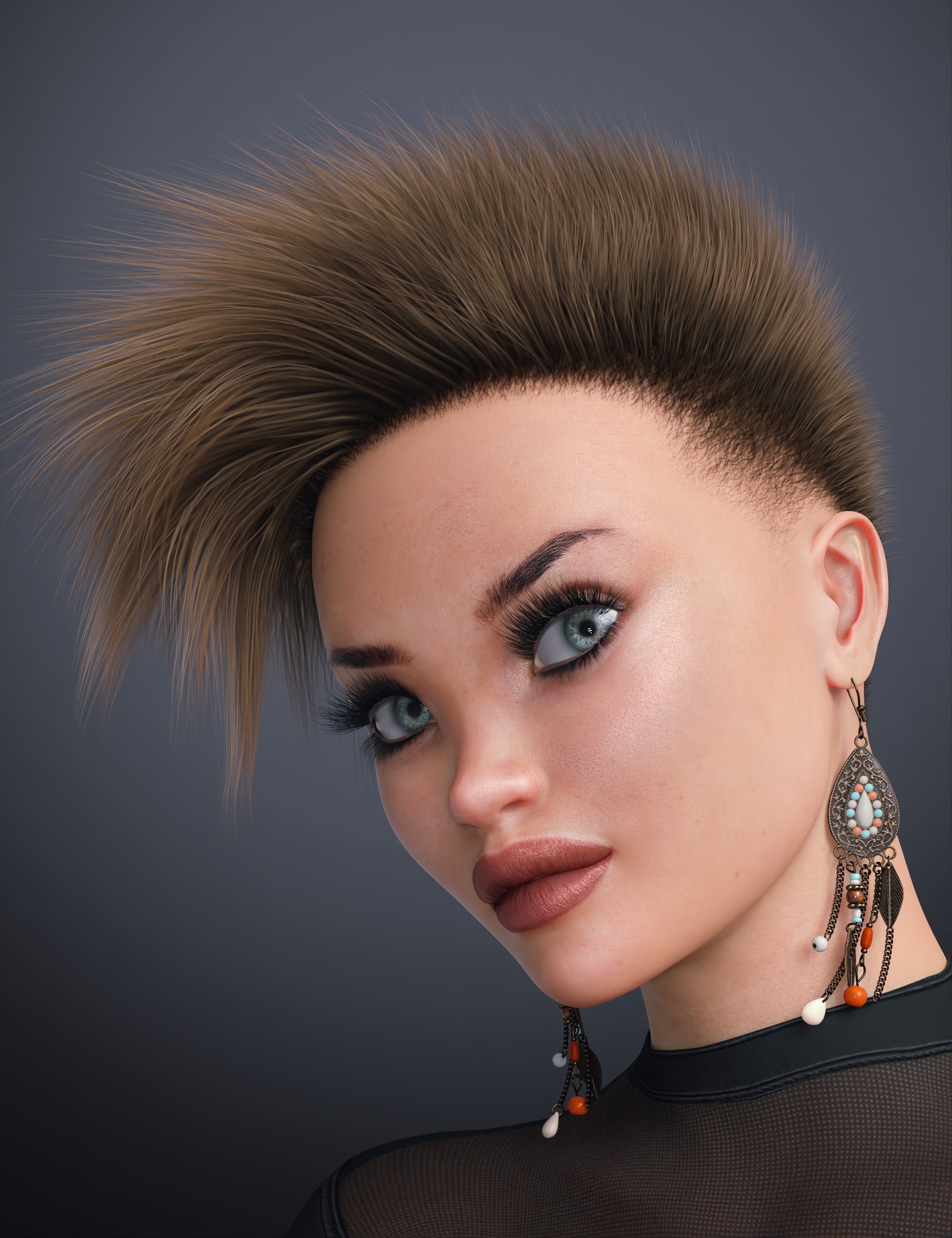 Side Spikes Hair by: Soto, 3D Models by Daz 3D