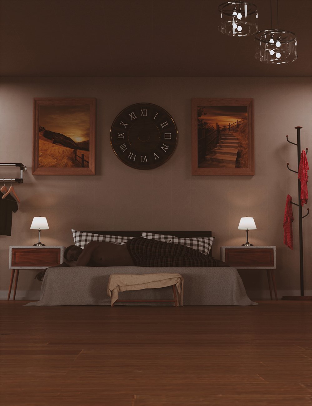 Feng Cozy Bedroom by: Feng, 3D Models by Daz 3D