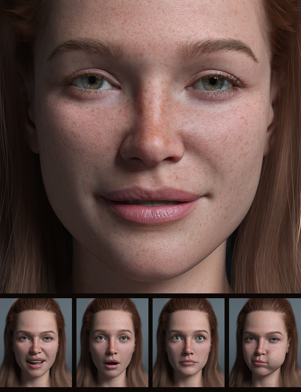The Expression Collection for Victoria 9 by: Quixotry, 3D Models by Daz 3D