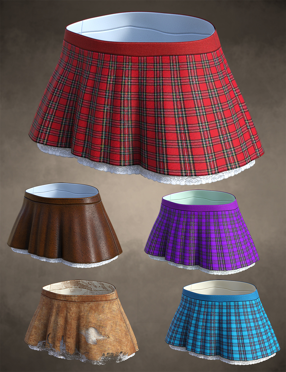 dForce Big Bad Red Skirt for Genesis 8 and 8.1 Female by: Meshitup, 3D Models by Daz 3D