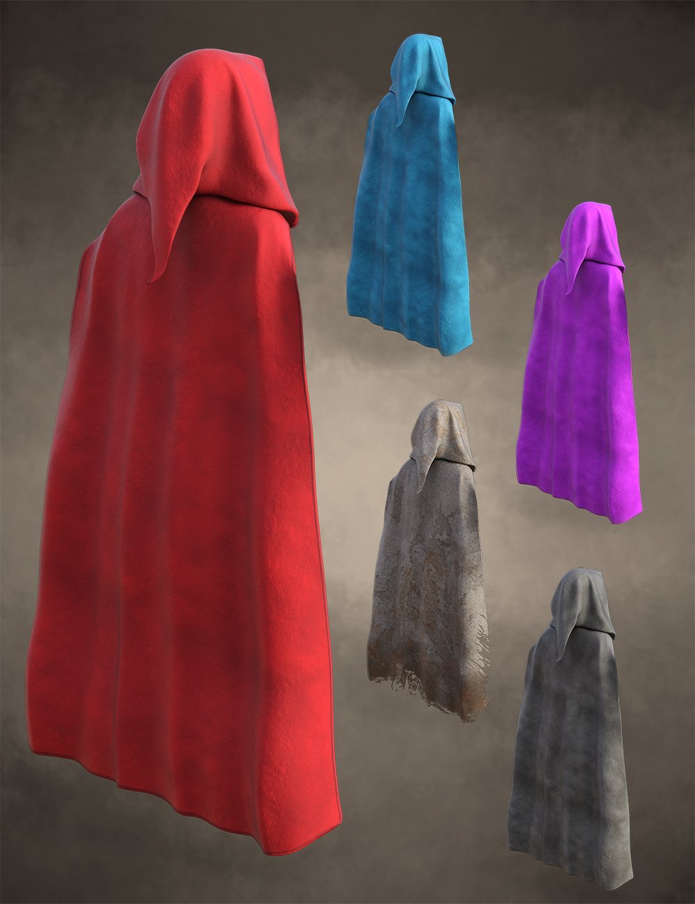 dForce Big Bad Red Cape for Genesis 8 and 8.1 Female by: Meshitup, 3D Models by Daz 3D