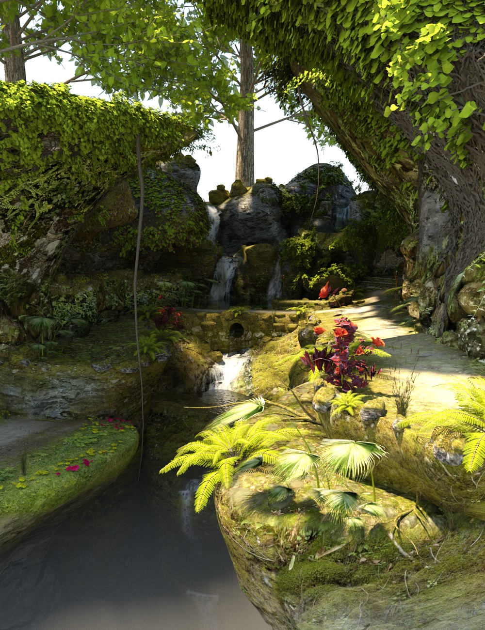 PW Jungle Waterfalls by: PW Productions, 3D Models by Daz 3D