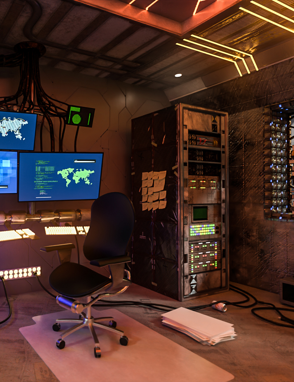 Hackers Room by: clacydarch3d, 3D Models by Daz 3D