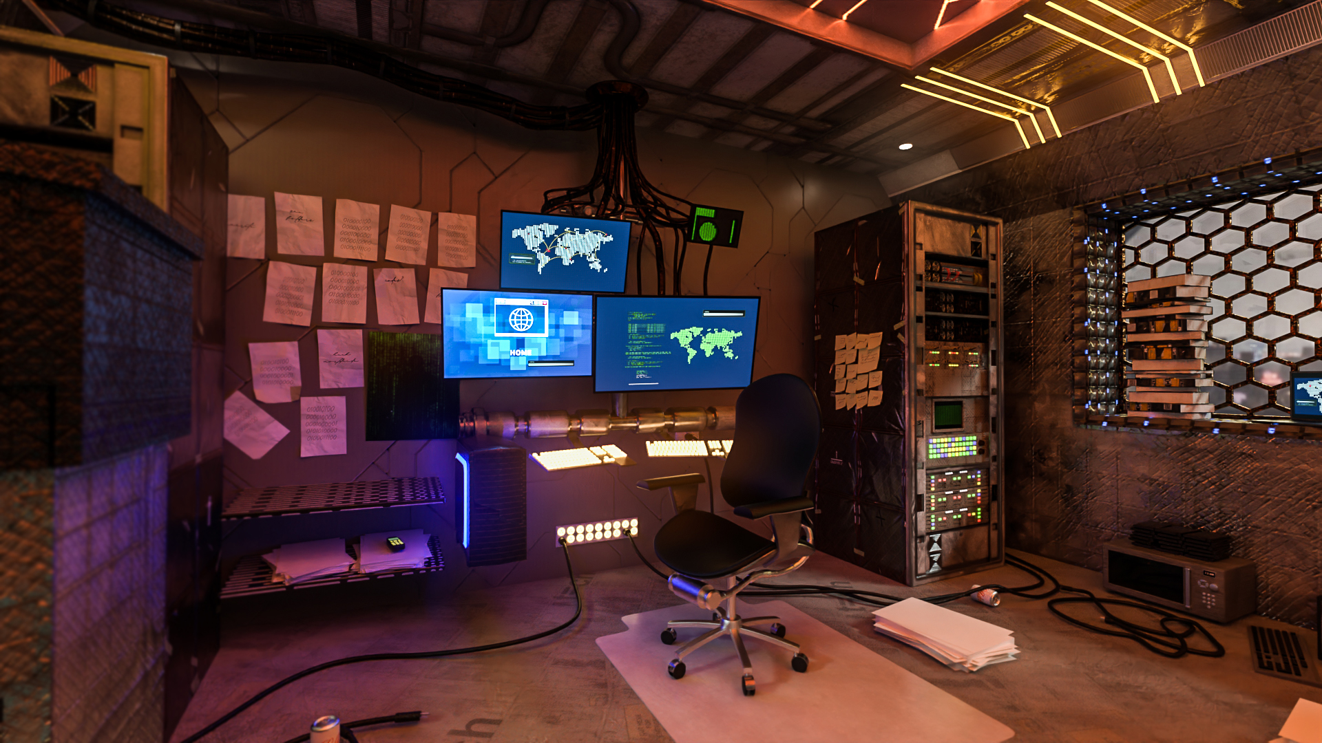 Hackers Room by: clacydarch3d, 3D Models by Daz 3D