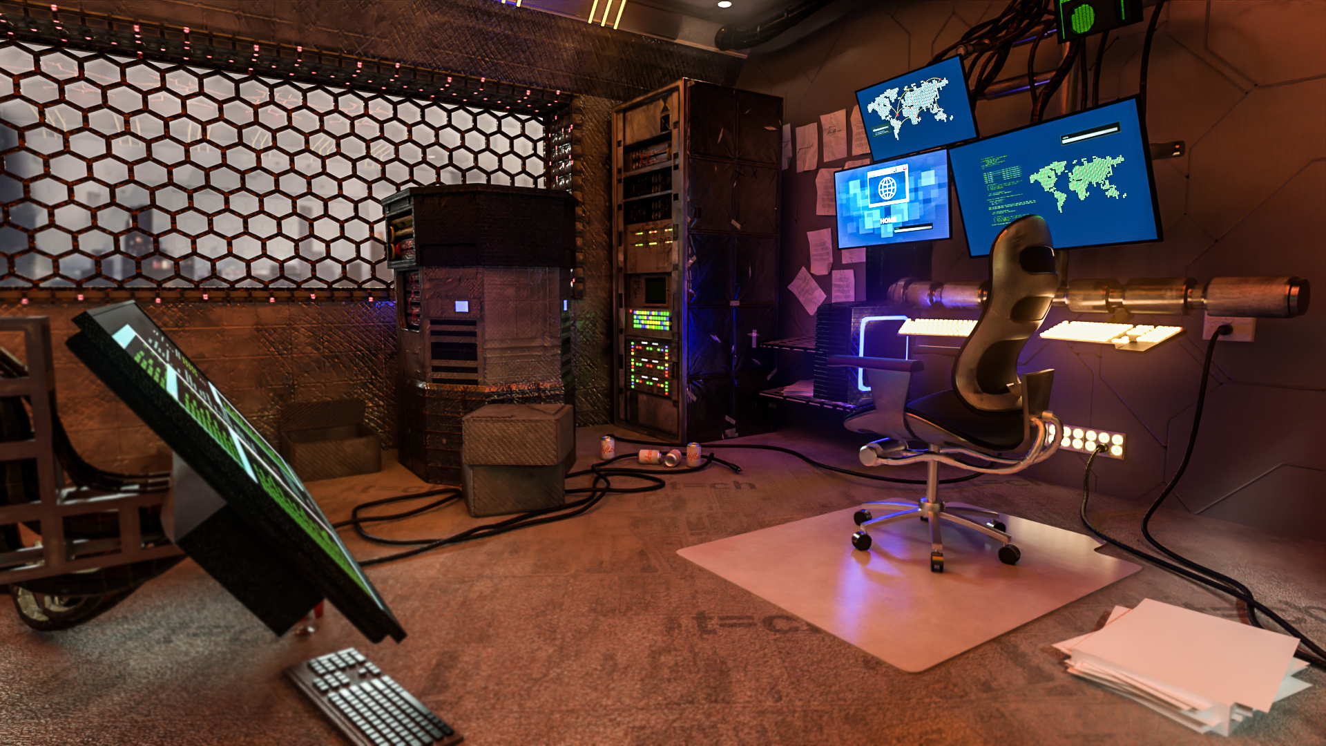 Hackers Room Hackers Room by: clacydarch3d, 3D Models by Daz 3D