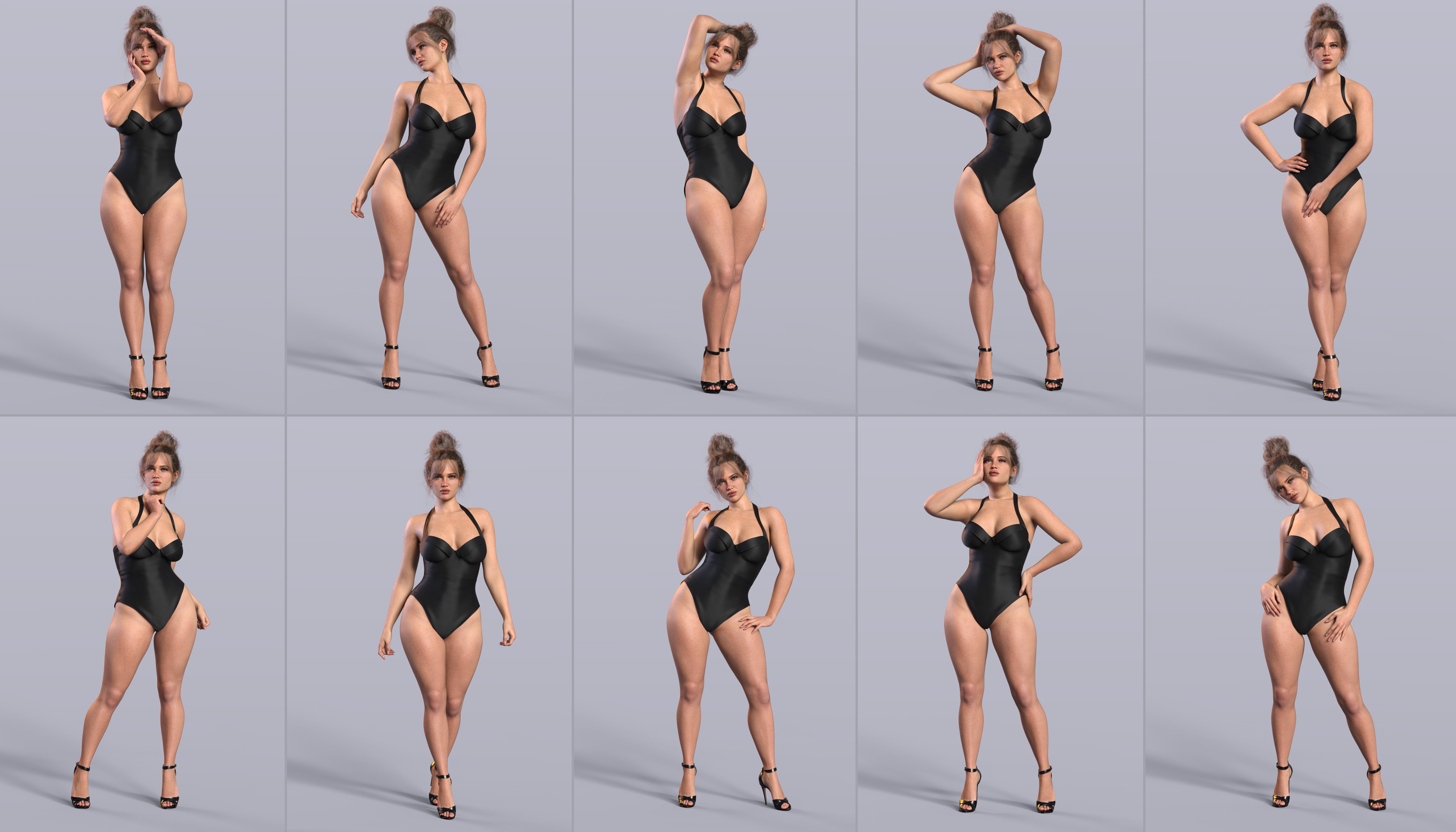 Z Curvy Confident Beauty Shape and Pose Mega Set for Genesis 9 by: Zeddicuss, 3D Models by Daz 3D