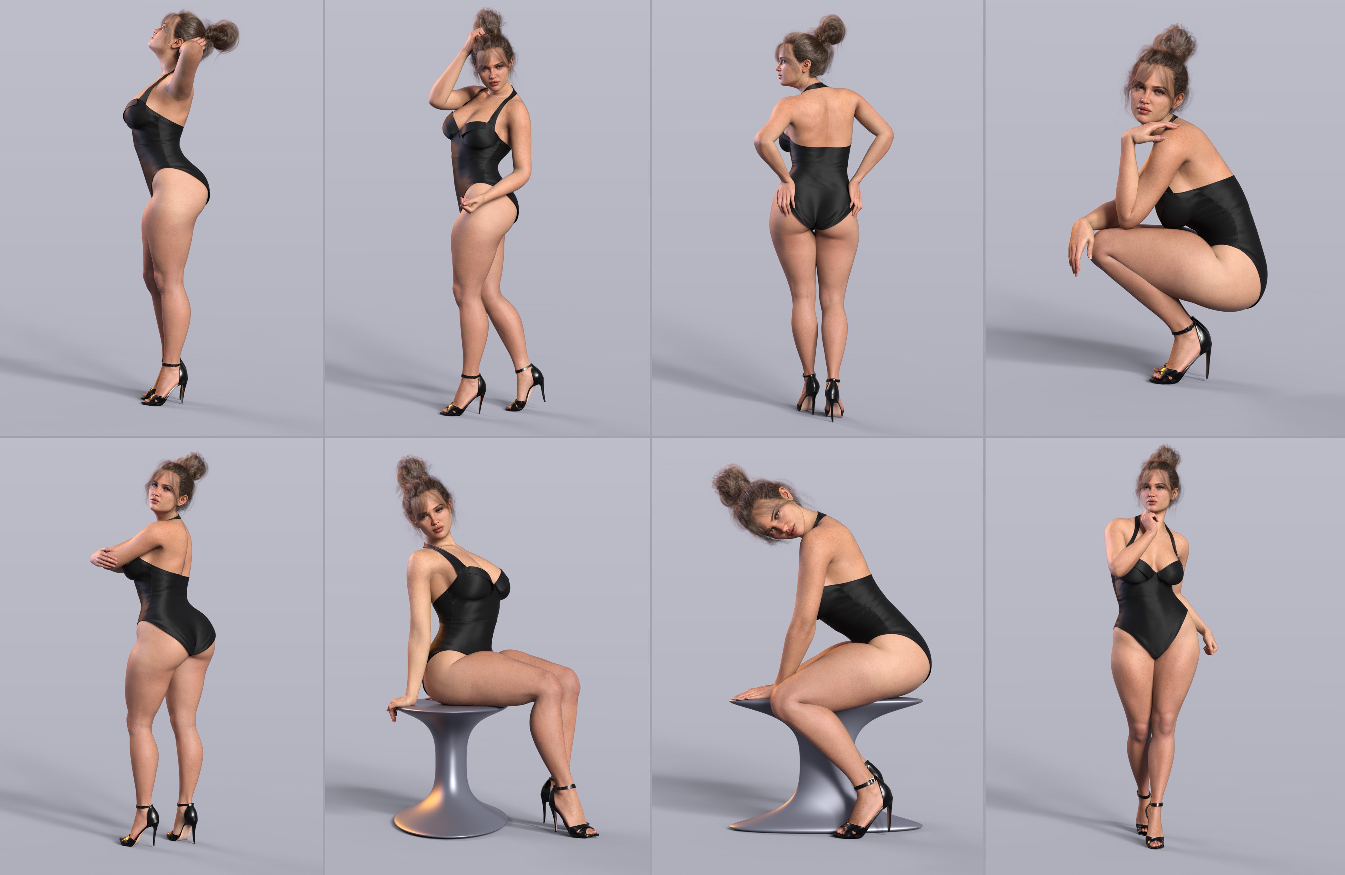 Z Curvy Confident Beauty Shape and Pose Mega Set for Genesis 9 by: Zeddicuss, 3D Models by Daz 3D