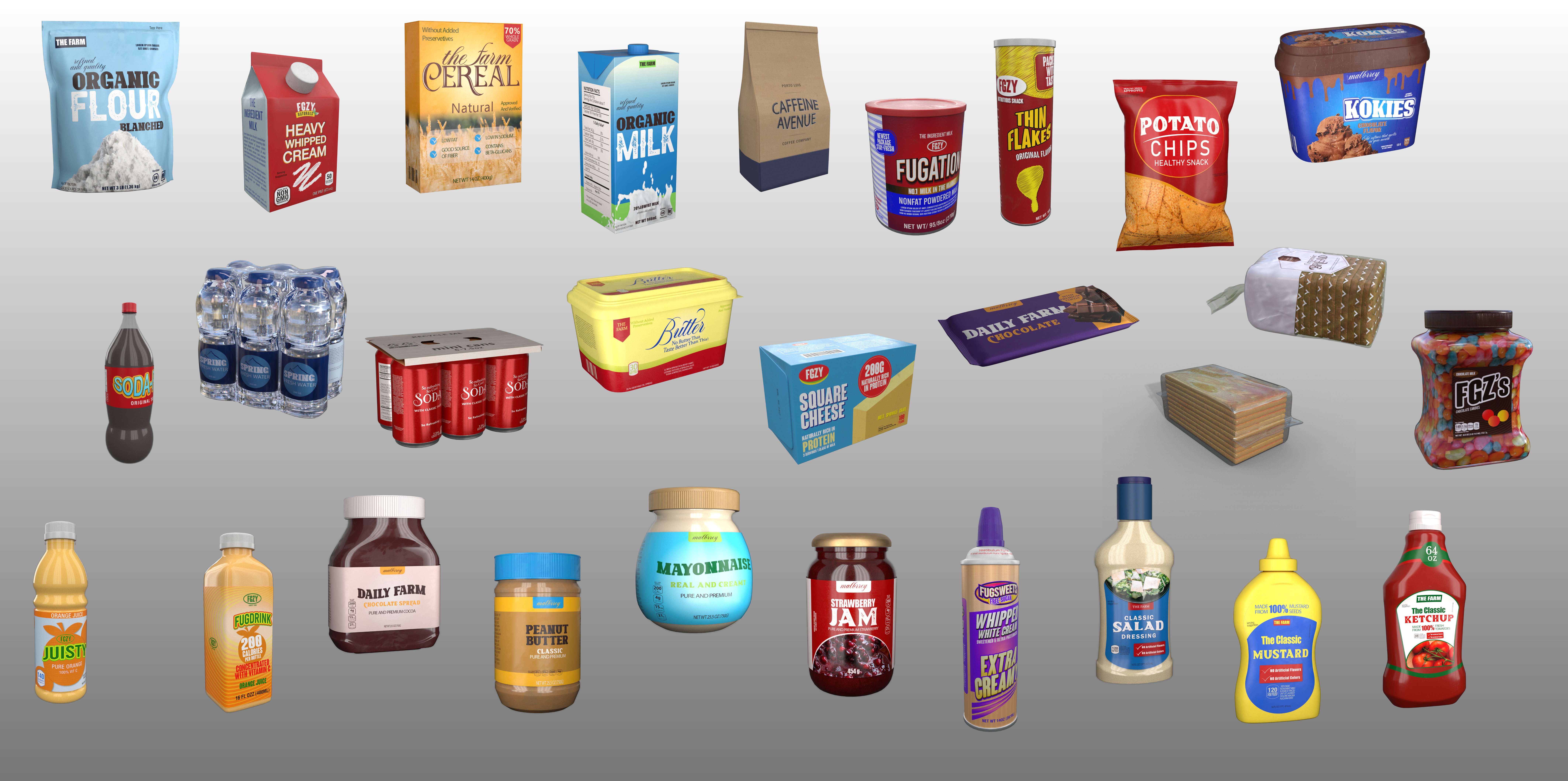 FG Grocery Props Pack FG Grocery Props Pack by: Fugazi1968, 3D Models by Daz 3D