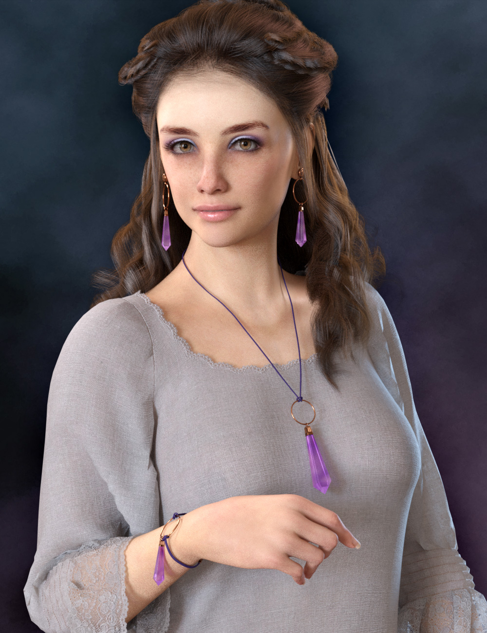 Crystal Jewelry for Genesis 9 by: esha, 3D Models by Daz 3D