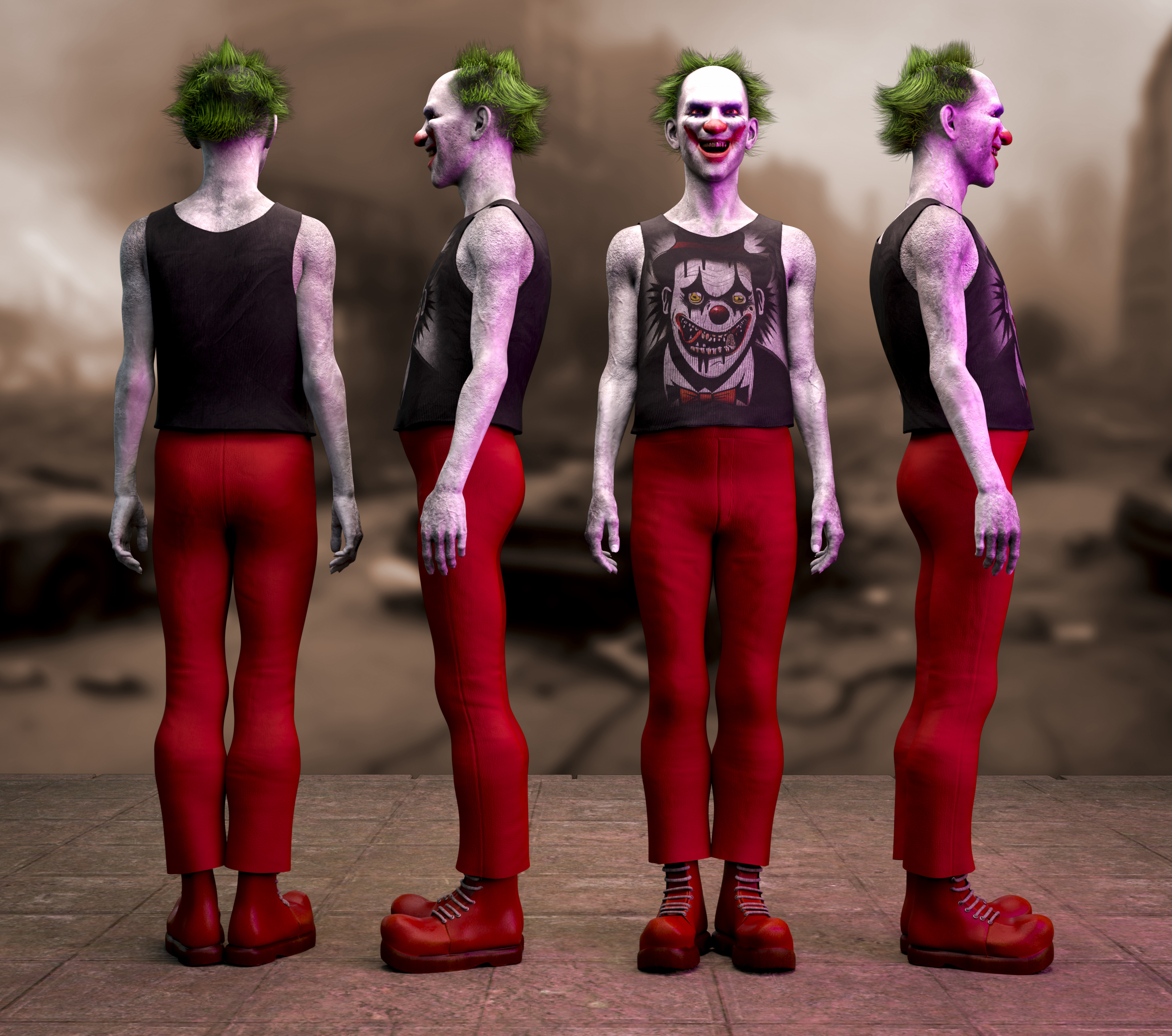 dForce M3DCG Clown Outfit and Poses for Genesis 8 and 8.1 Males by: Matari3D, 3D Models by Daz 3D
