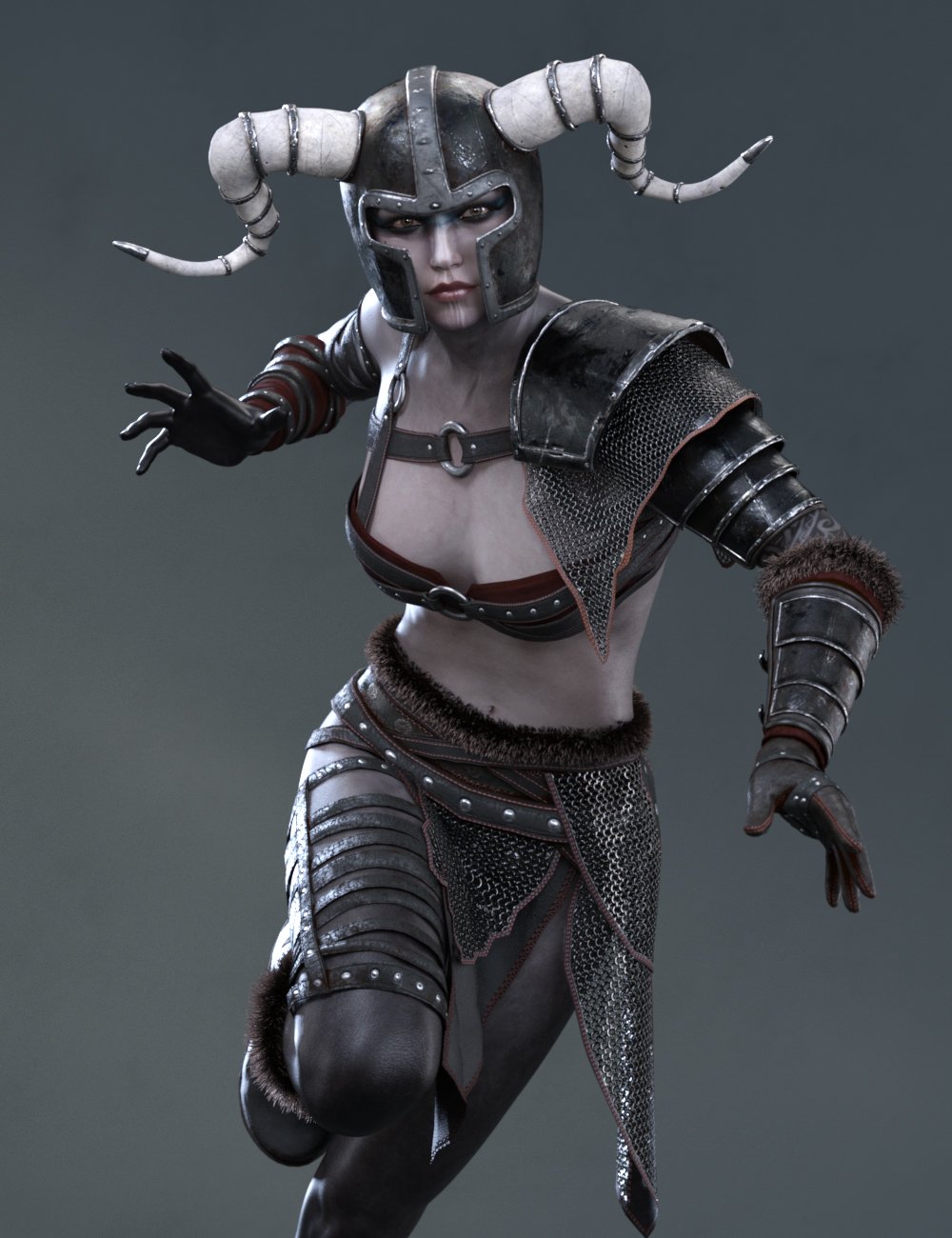 dForce Barbarian Armor for Genesis 9 and Genesis 8 Females by: GolaM, 3D Models by Daz 3D