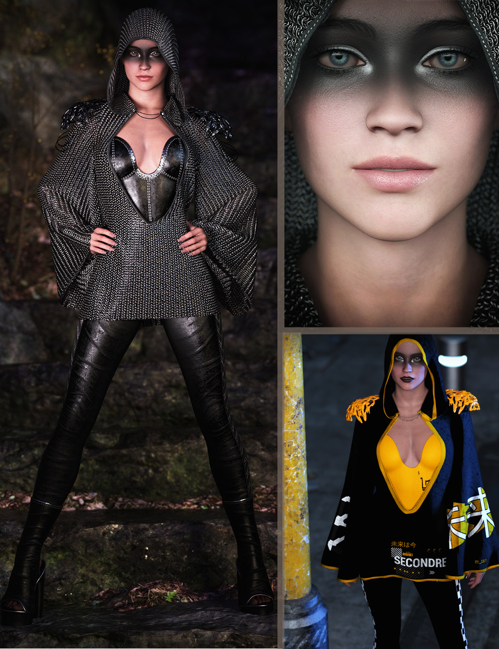 CB Arc Clothing, Arceli Character, and Surci Texture Expansion Bundle for Genesis 9 by: CynderBlue, 3D Models by Daz 3D