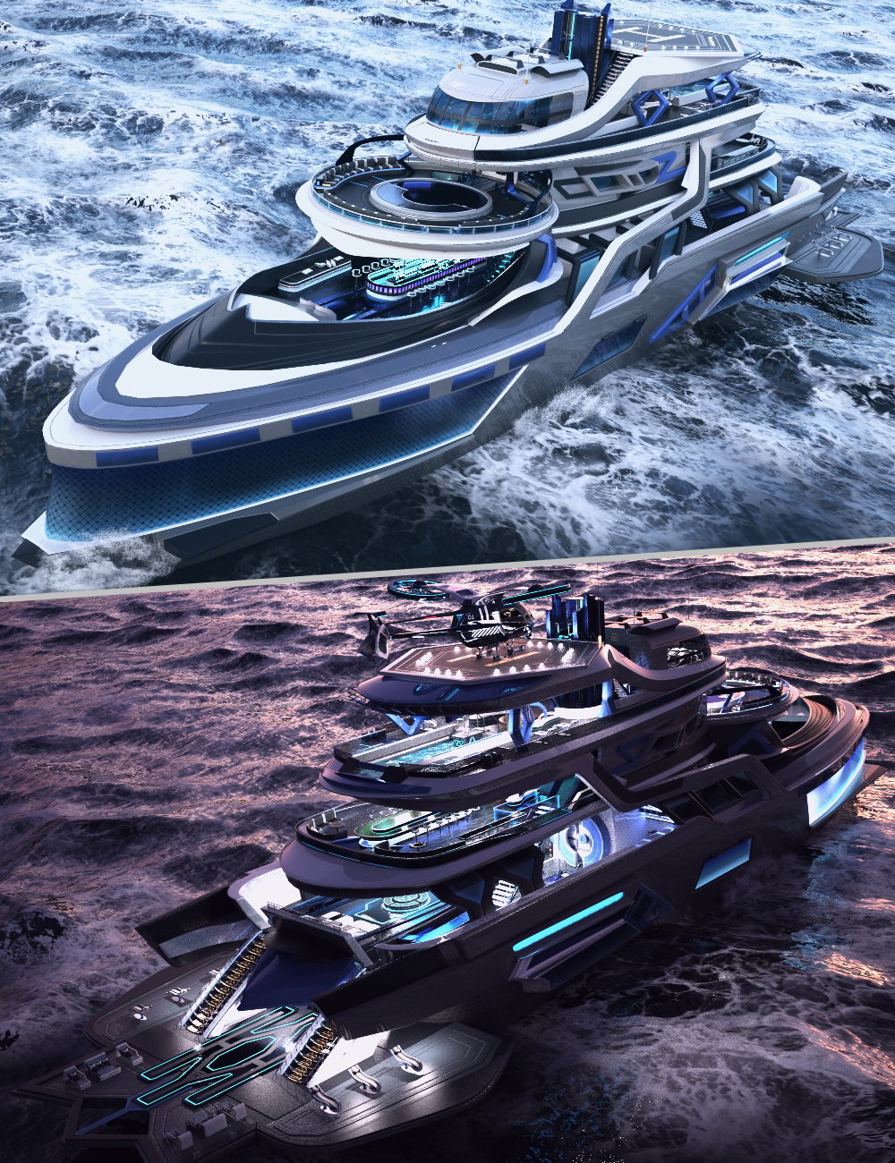XI Futuristic Yacht by: Xivon, 3D Models by Daz 3D
