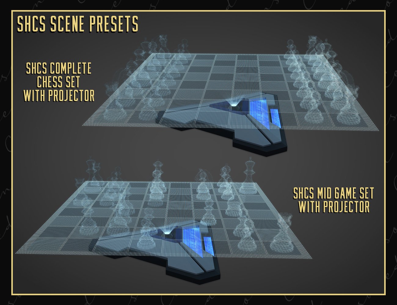 Sci-Fi Holographic Chess Set by: Censored, 3D Models by Daz 3D
