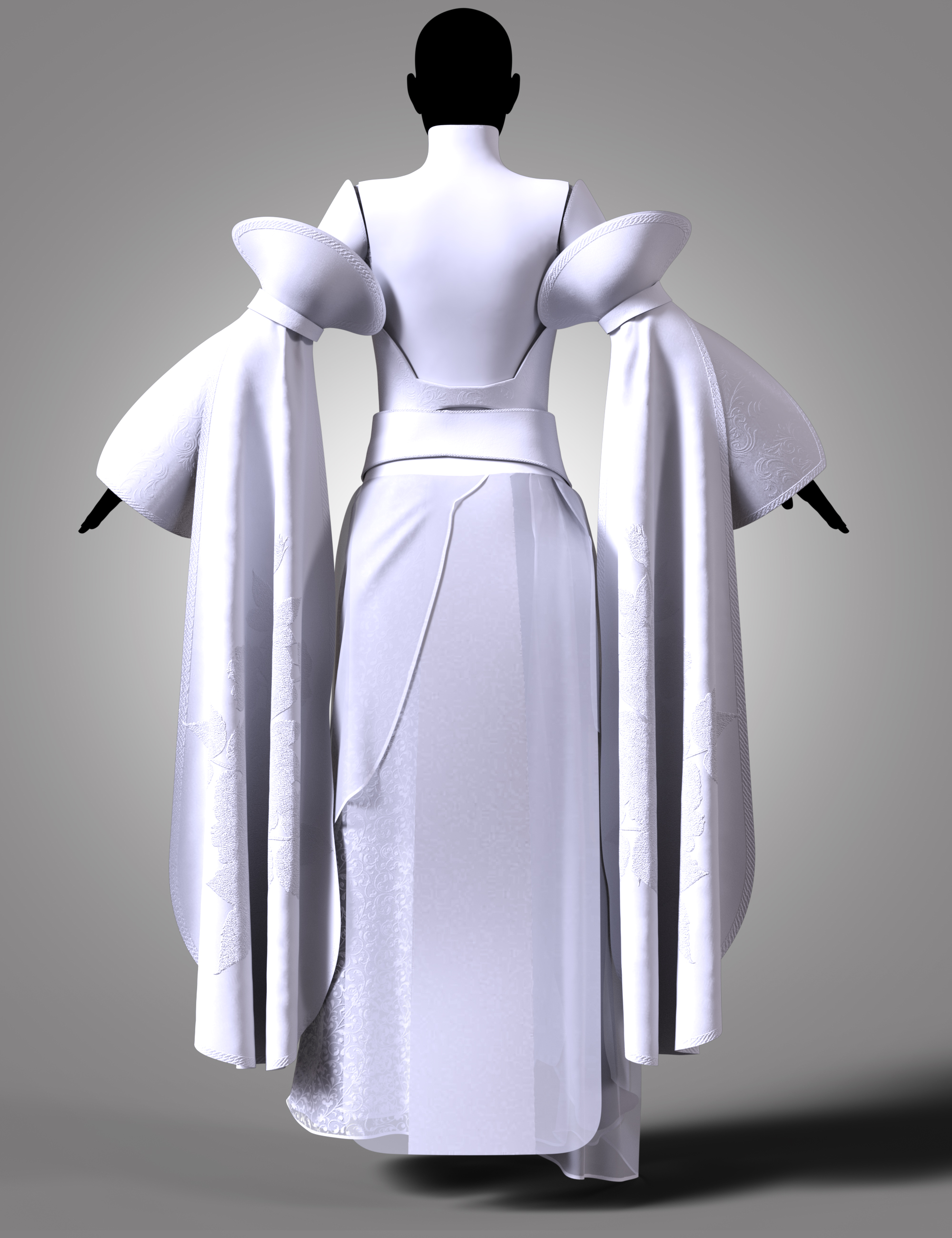 dForce Chinese Hanfu Outfit for Genesis 8 and 8.1 Females by: Aesthetic House, 3D Models by Daz 3D