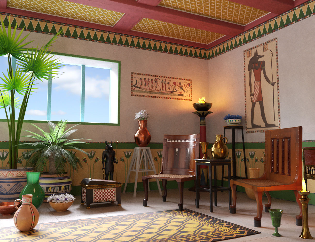 Ancient Egyptian Furniture by: Aurelio, 3D Models by Daz 3D