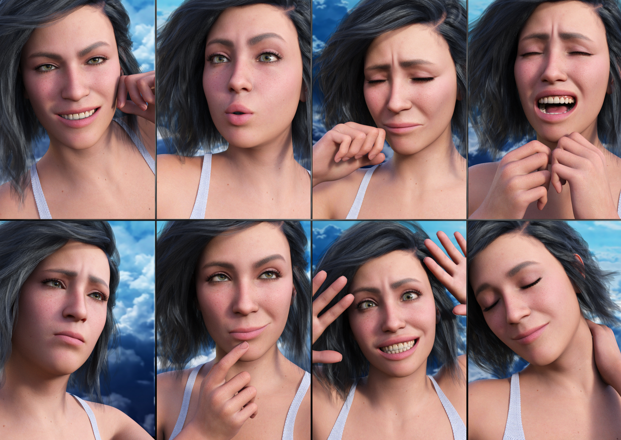 JW Expressive Faces Expressions for Genesis 9 by: JWolf, 3D Models by Daz 3D
