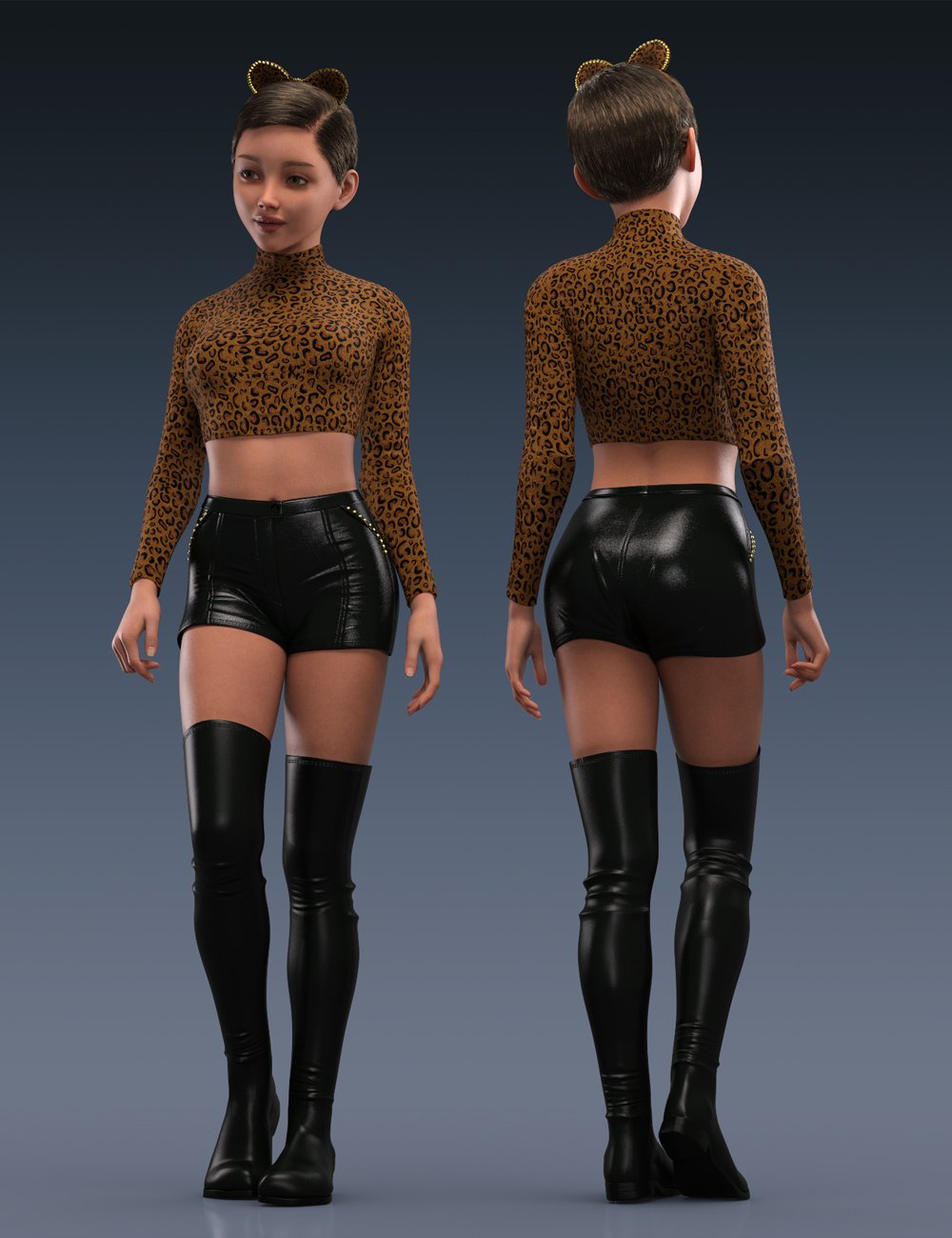Animal Print GoGo Style Outfit for Genesis 9 | Daz 3D