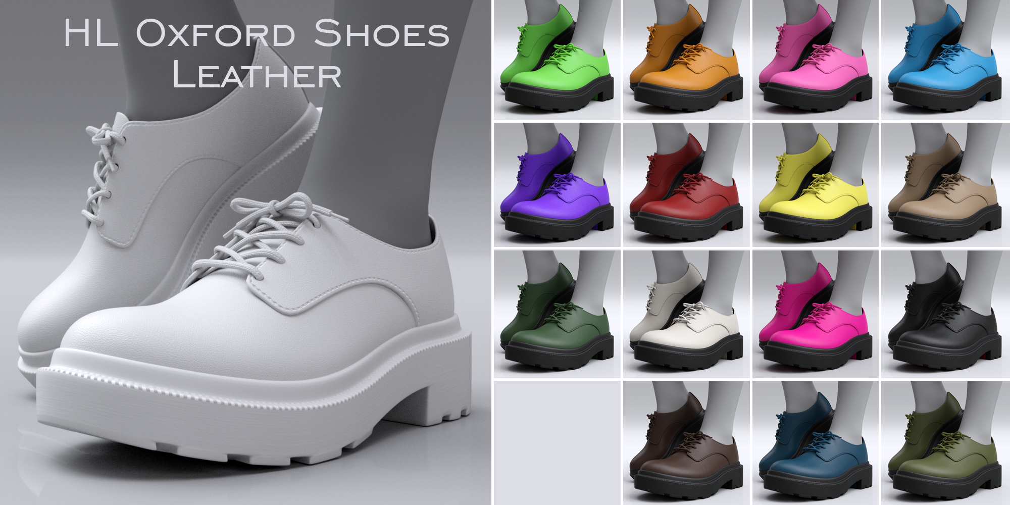 HL Loafers and Oxford Shoes for Genesis 9 | Daz 3D
