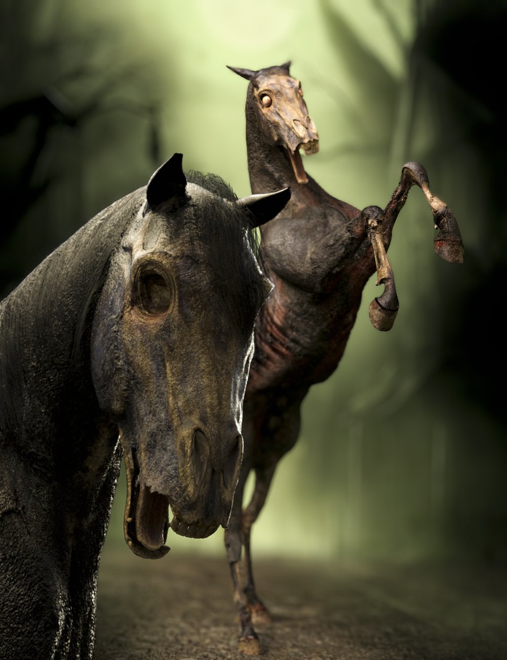 M3D Zombie Horse for Daz Horse 2 by: Matari3D, 3D Models by Daz 3D
