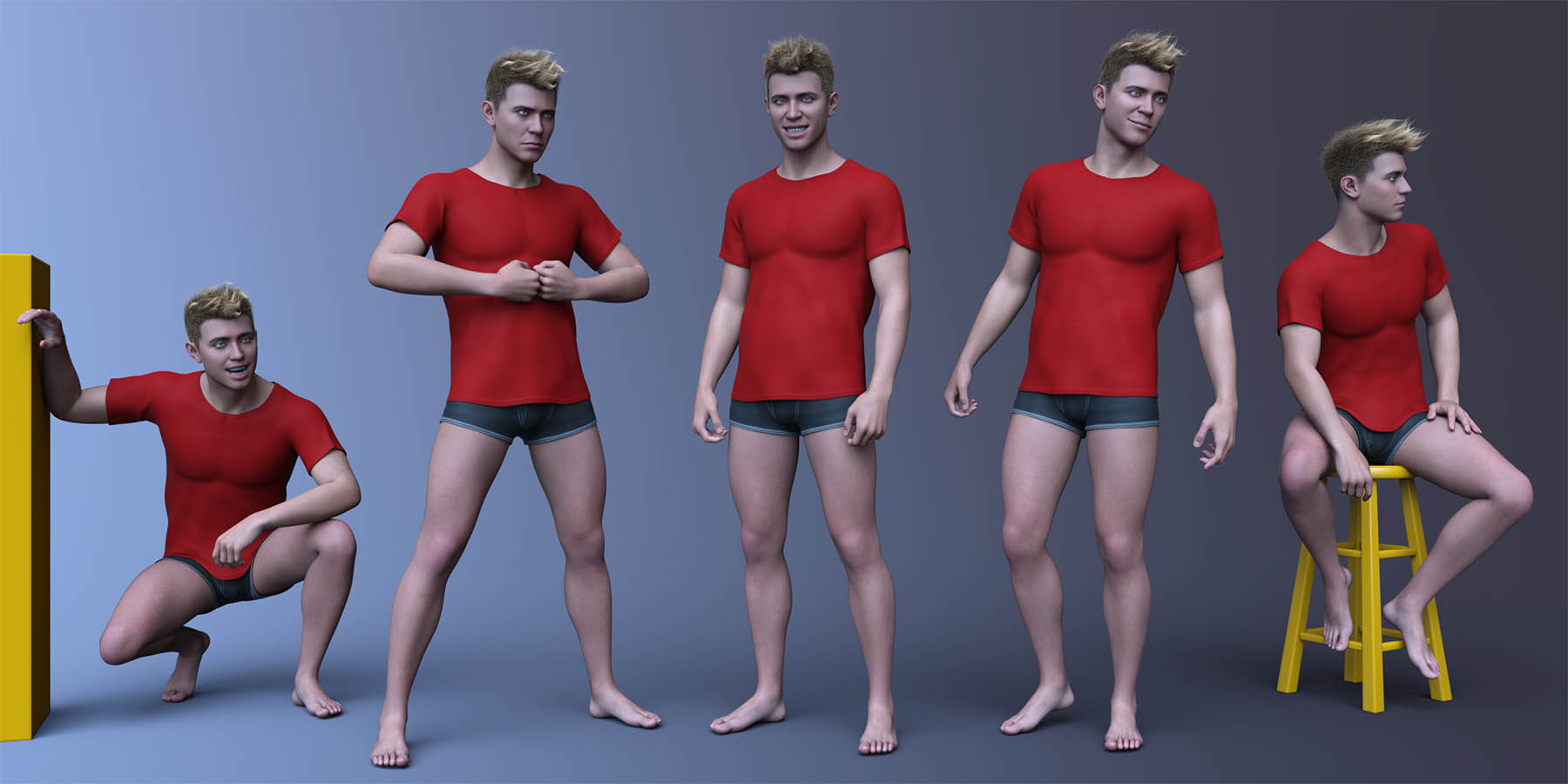 CDI Casual Poses for Genesis 9 by: Capsces Digital Ink, 3D Models by Daz 3D