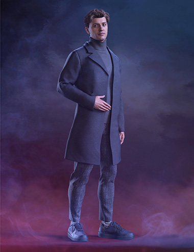 dForce KuJ Fashion Coat Suit for Genesis 9 by: Kujira, 3D Models by Daz 3D