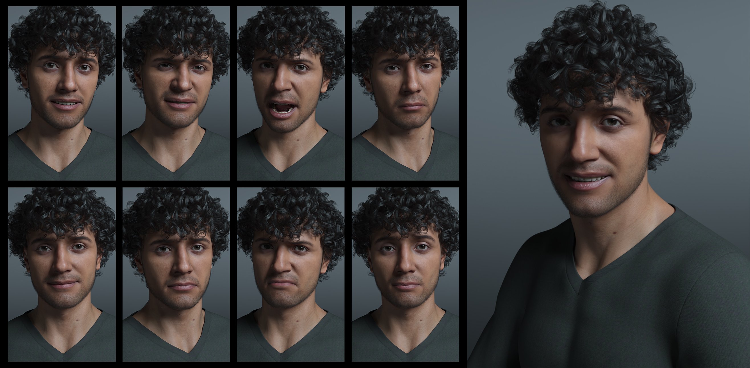 The Expression Collection for Michael 9 by: Quixotry, 3D Models by Daz 3D
