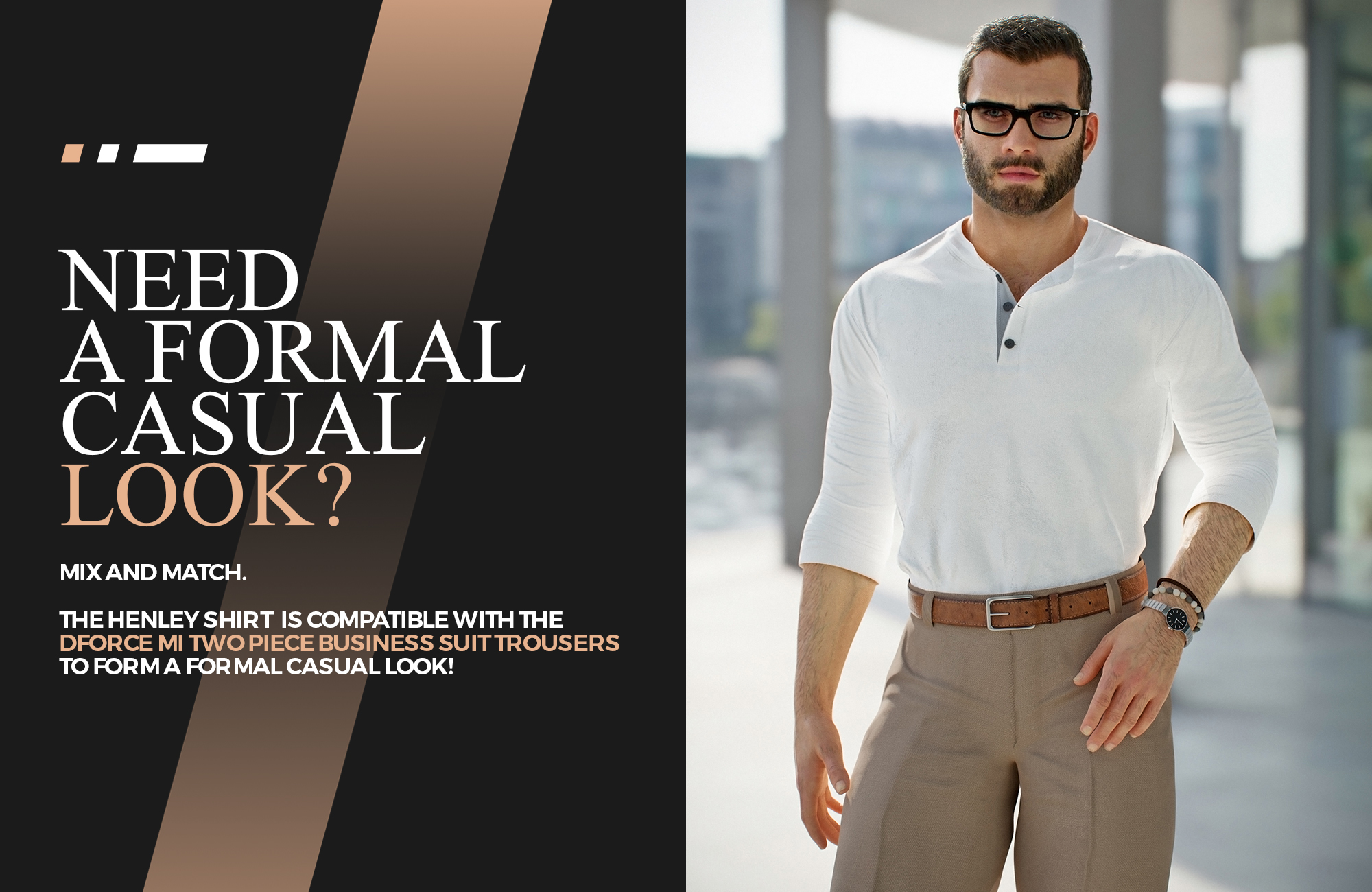 MI Henley Casual Outfit for Genesis 8 and 8.1 Males | Daz 3D