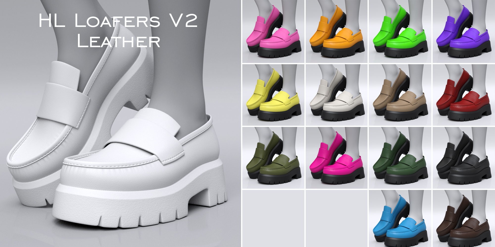 HL Loafers and Oxford Shoes for Genesis 8 and 8.1 Female | Daz 3D