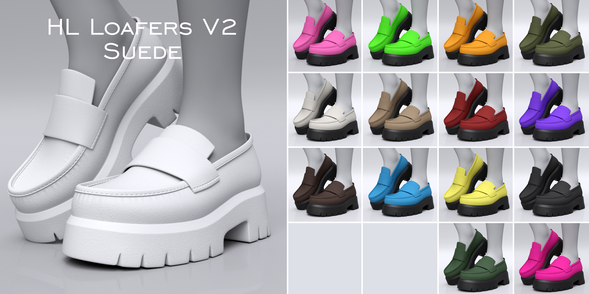 HL Loafers and Oxford Shoes for Genesis 8 and 8.1 Female | Daz 3D