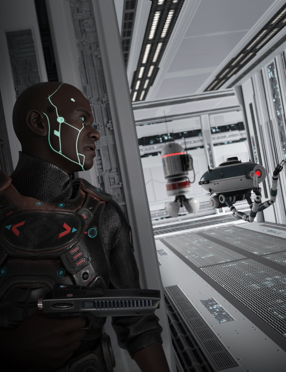 Clean Sci-Fi Shaders by: Censored, 3D Models by Daz 3D