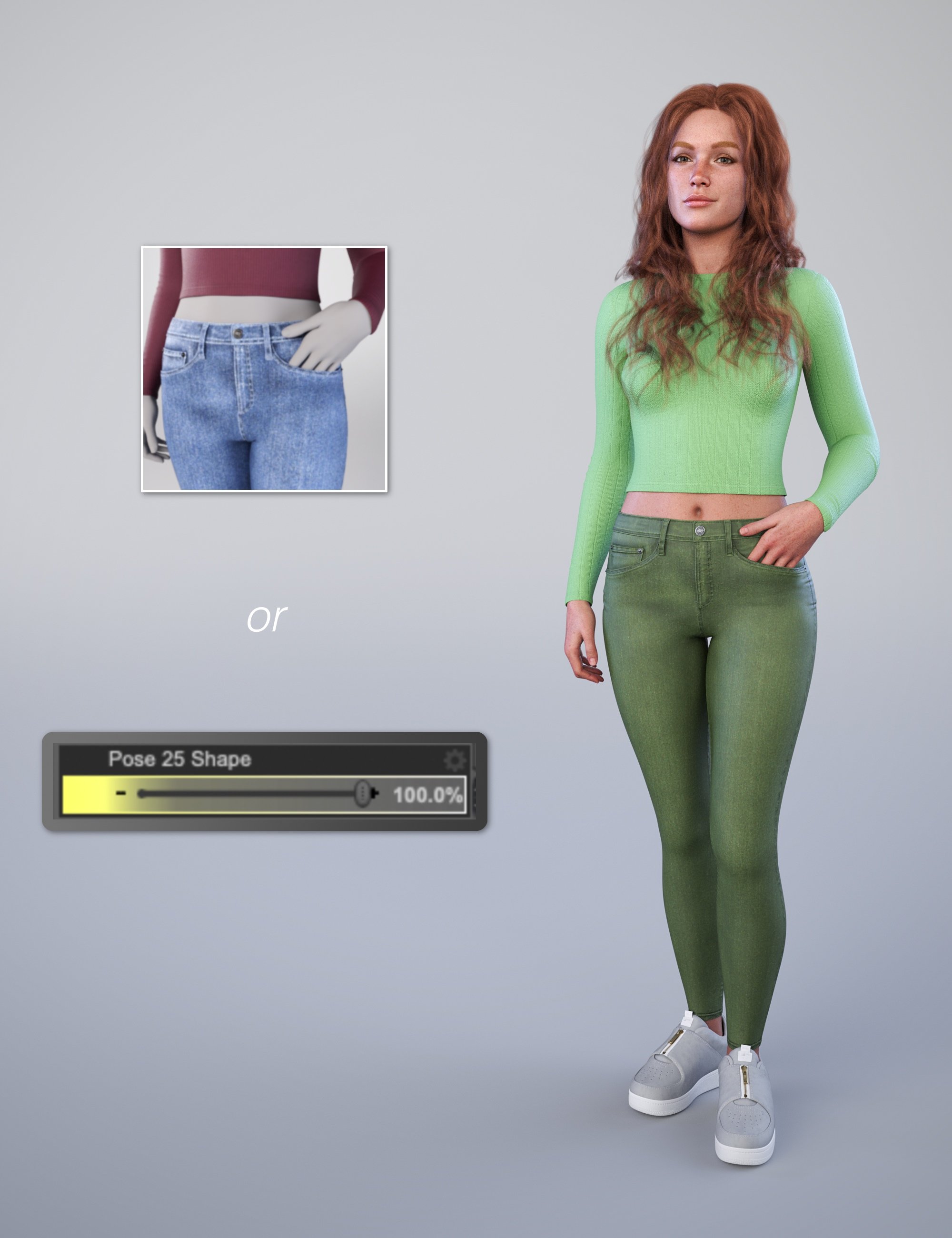 Ng High Waist Skinny Jeans Outfit Poses For Genesis 9 And Victoria 9 Daz 3d 4955