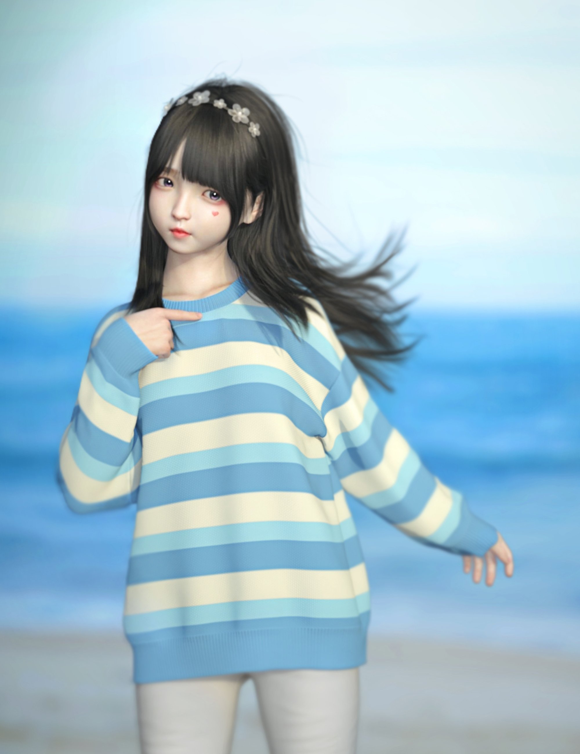 dForce SU Sweater Suit for Genesis 8 and 8.1 Females and Genesis 9 by: Sue Yee, 3D Models by Daz 3D