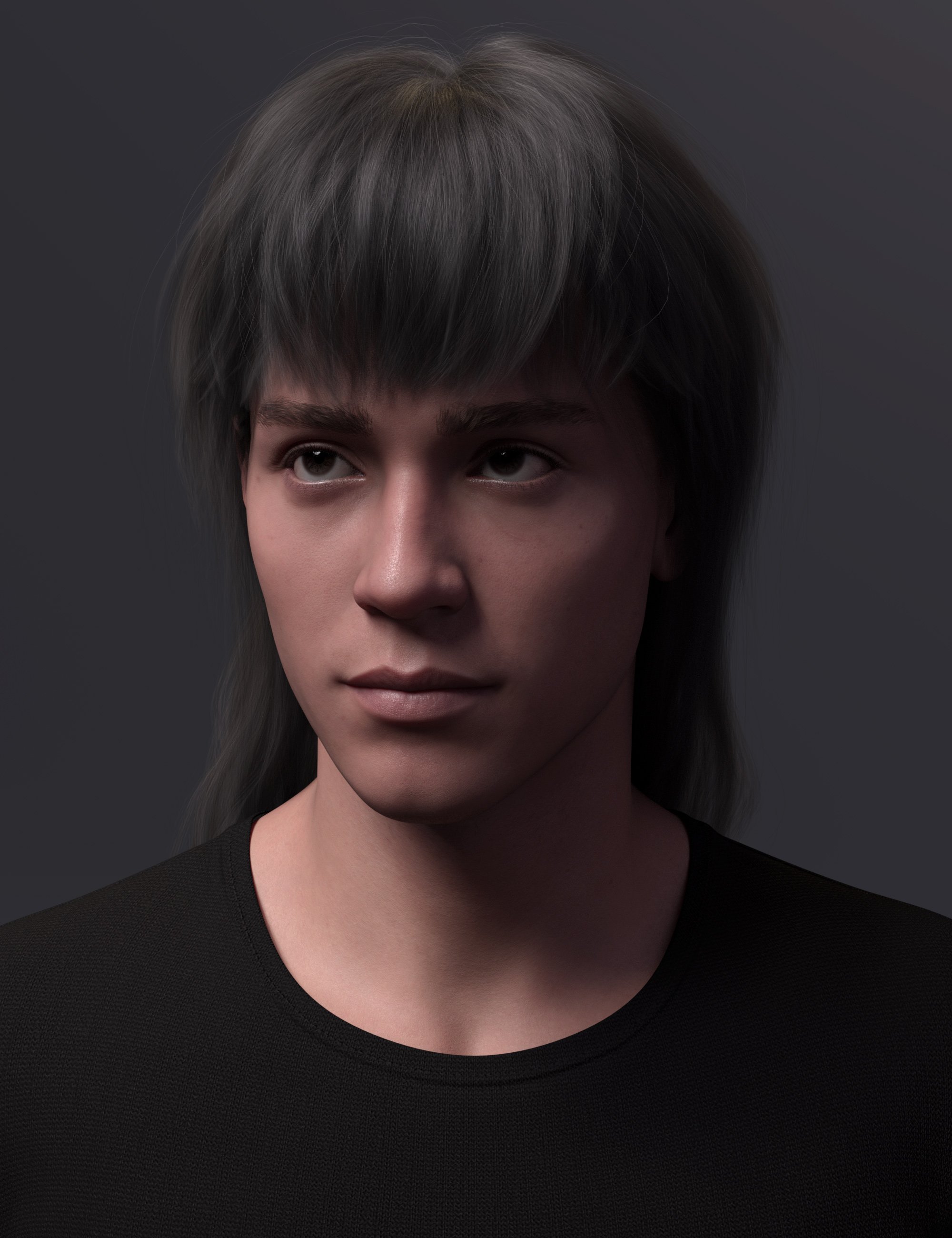 Long Mullet Style Hair for Genesis 9 by: outoftouch, 3D Models by Daz 3D