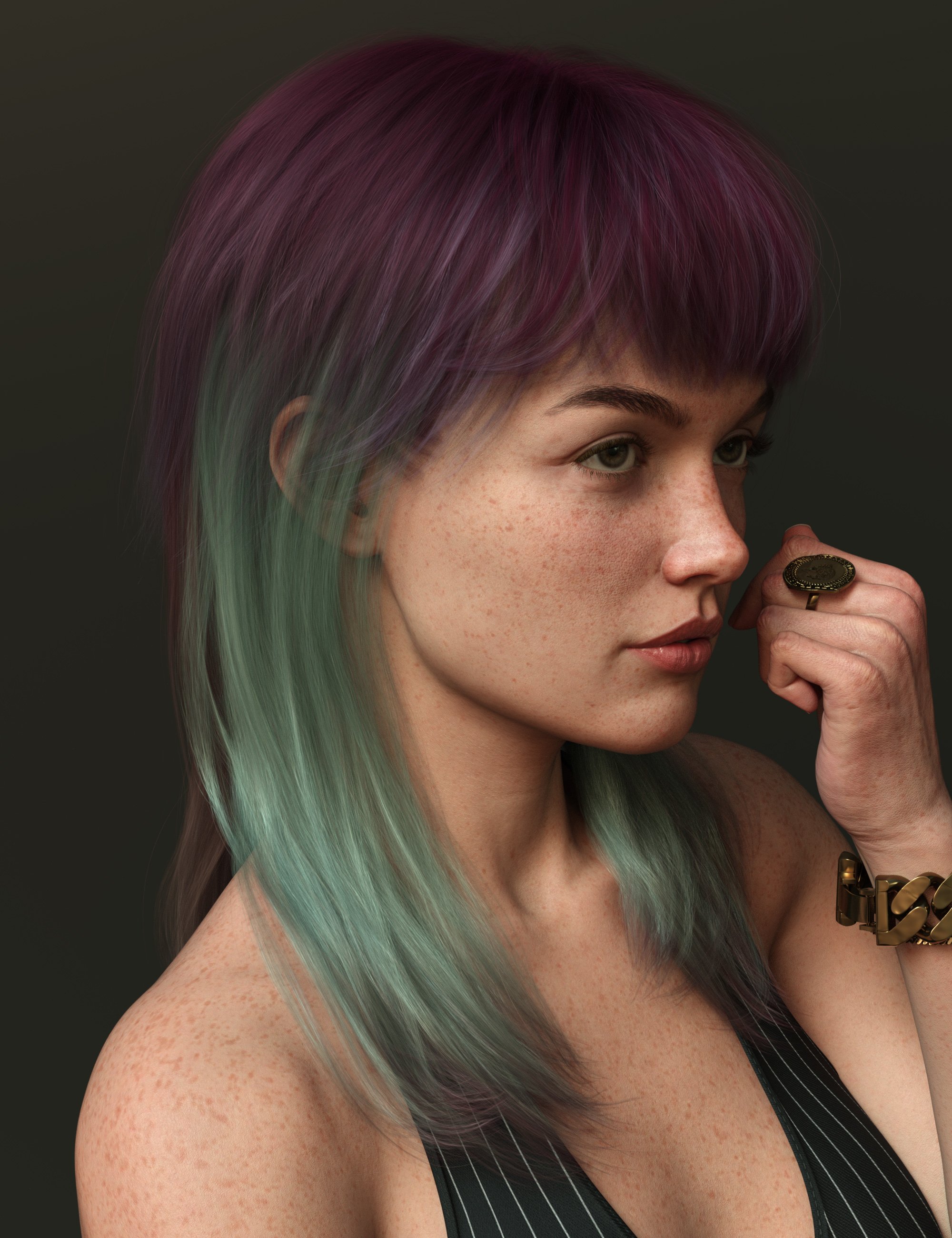 Long Mullet Style Hair Color Expansion by: outoftouch, 3D Models by Daz 3D