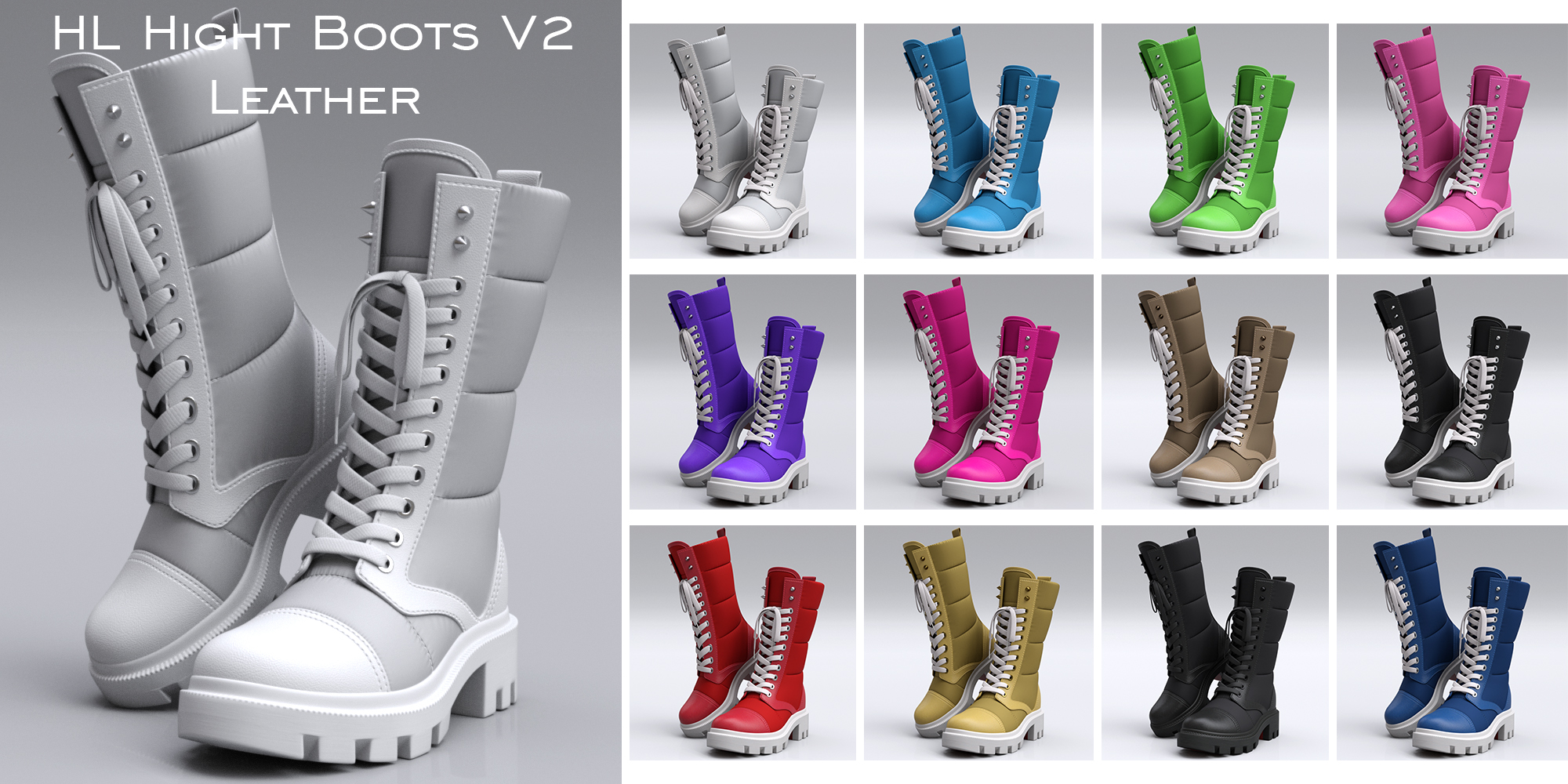 HL High Boots for Genesis 8, 8.1 Female and Genesis 9 | Daz 3D
