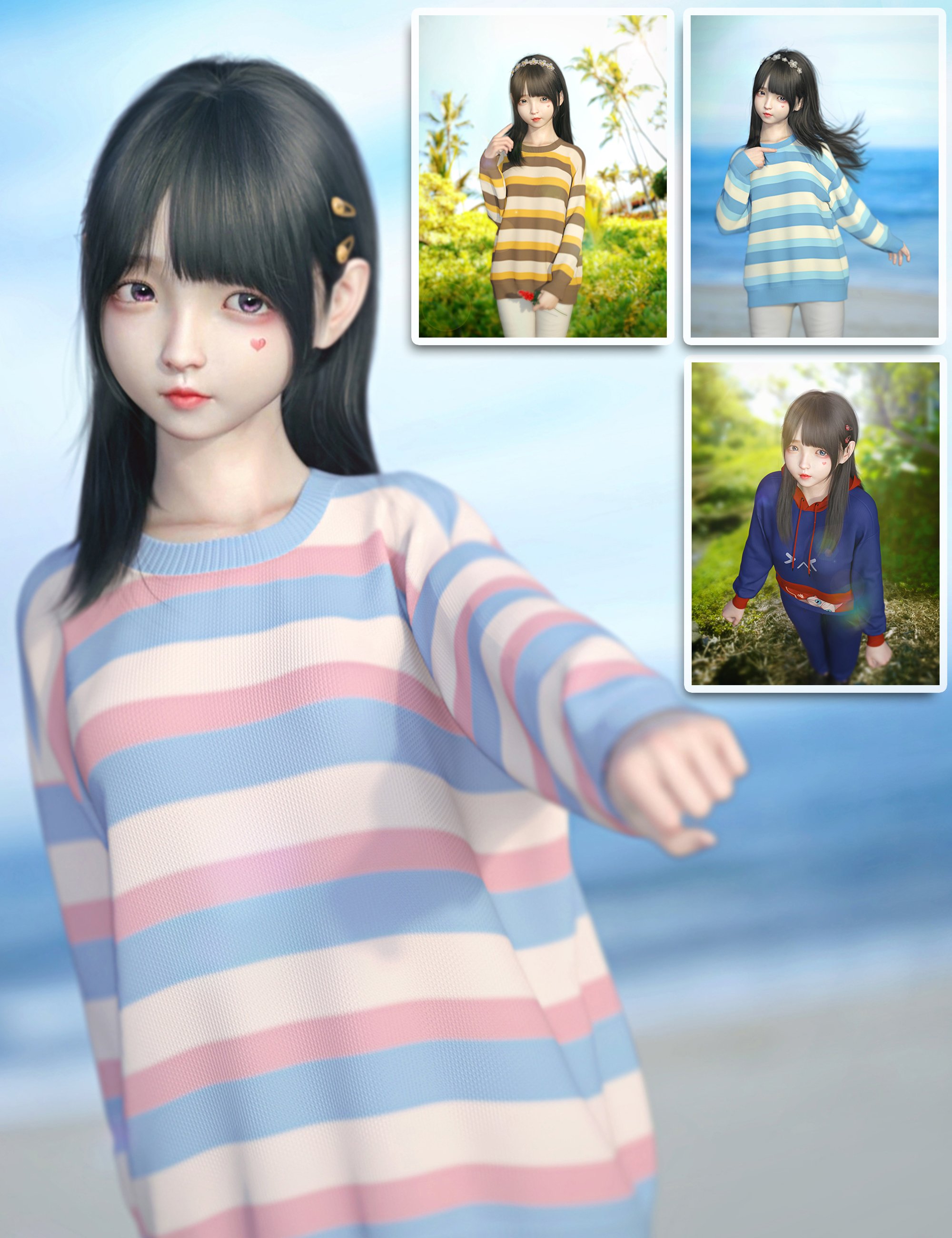 dForce SU Autumn Outfit Bundle for Genesis 8 and 8.1 Females and Genesis 9 by: Sue Yee, 3D Models by Daz 3D